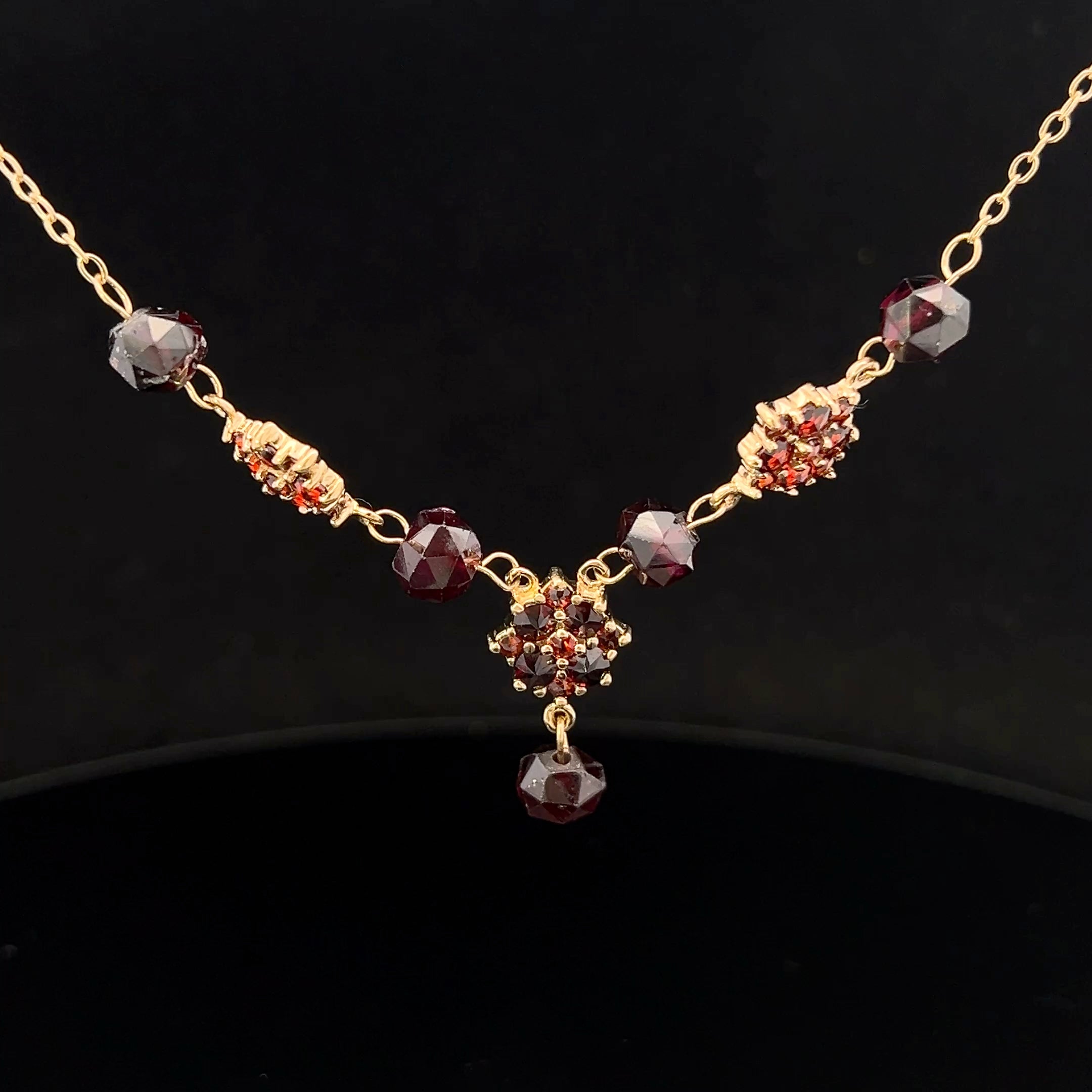 Stephanie 14KY Bohemian Garnet Necklace