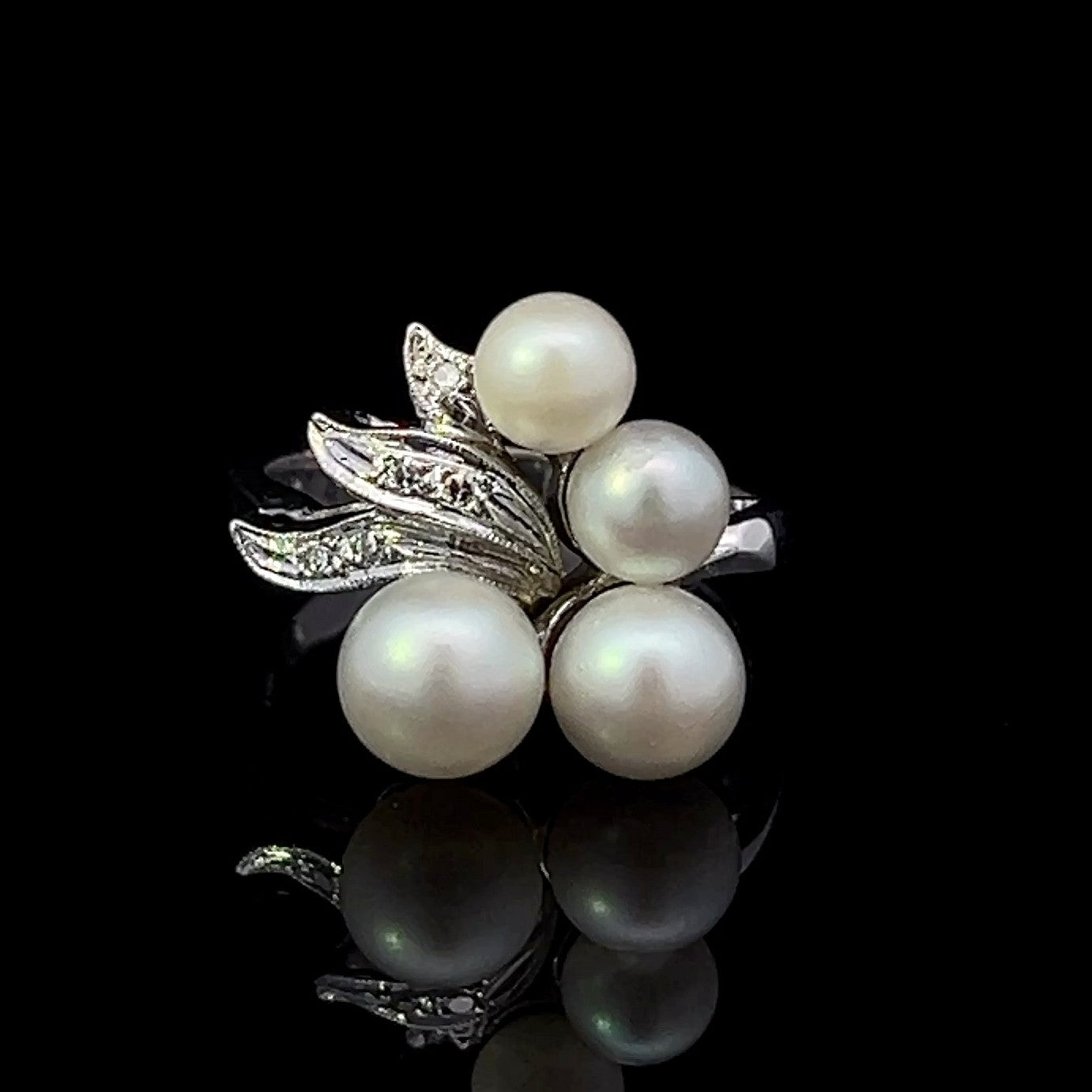 Camryn 14K White Gold Pearl and Diamond Ring