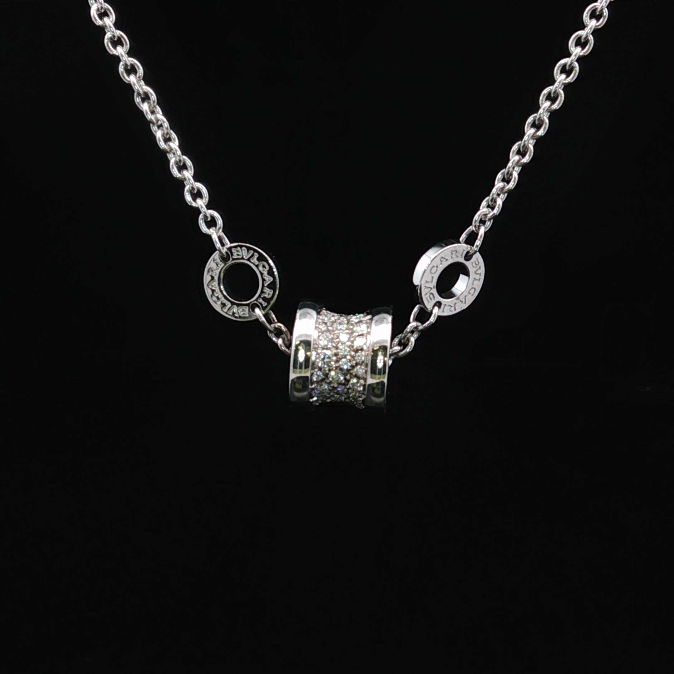 Bulgari Diamond Curb Bracelet in 18K White Gold