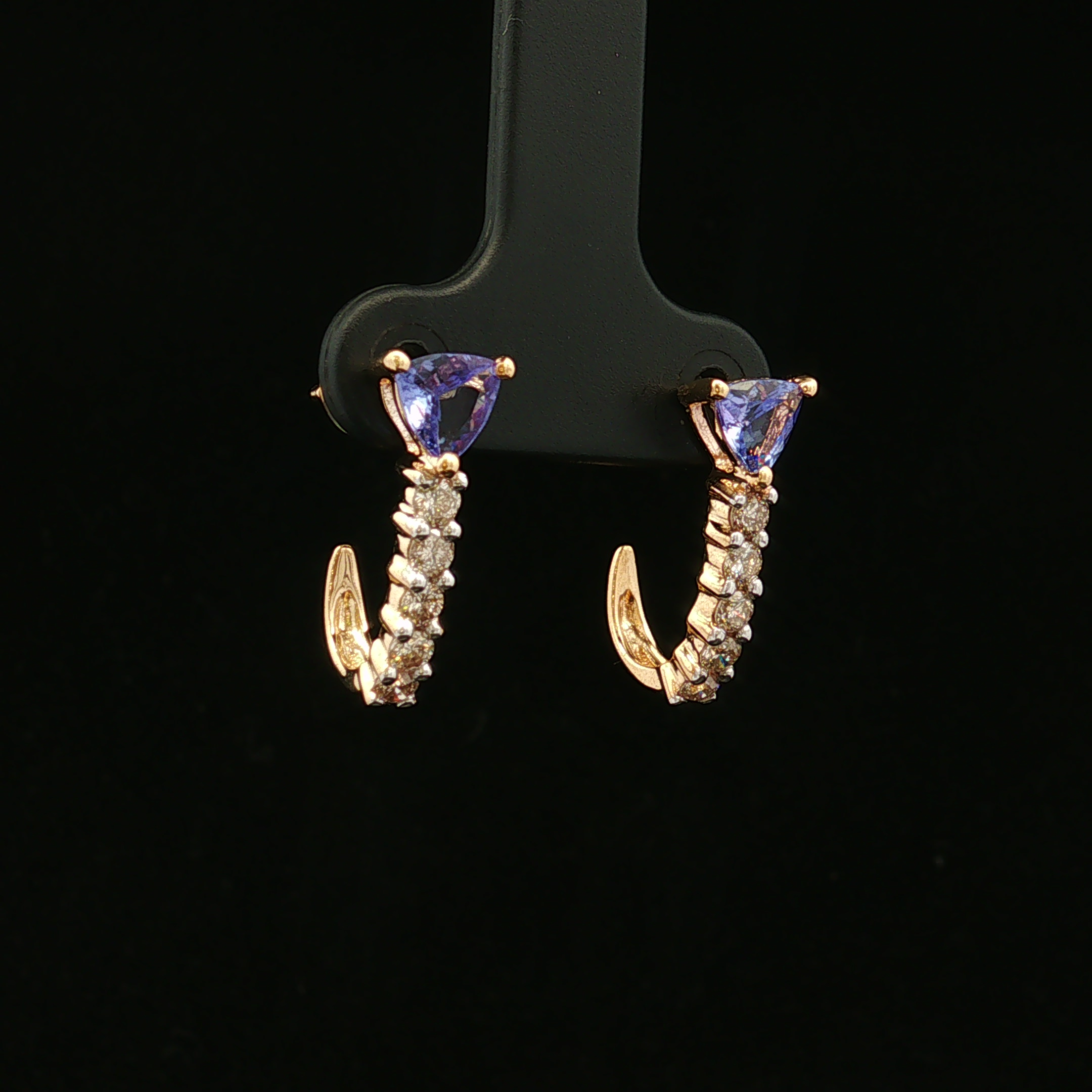 Zararose Tanzanite & Diamond Earrings