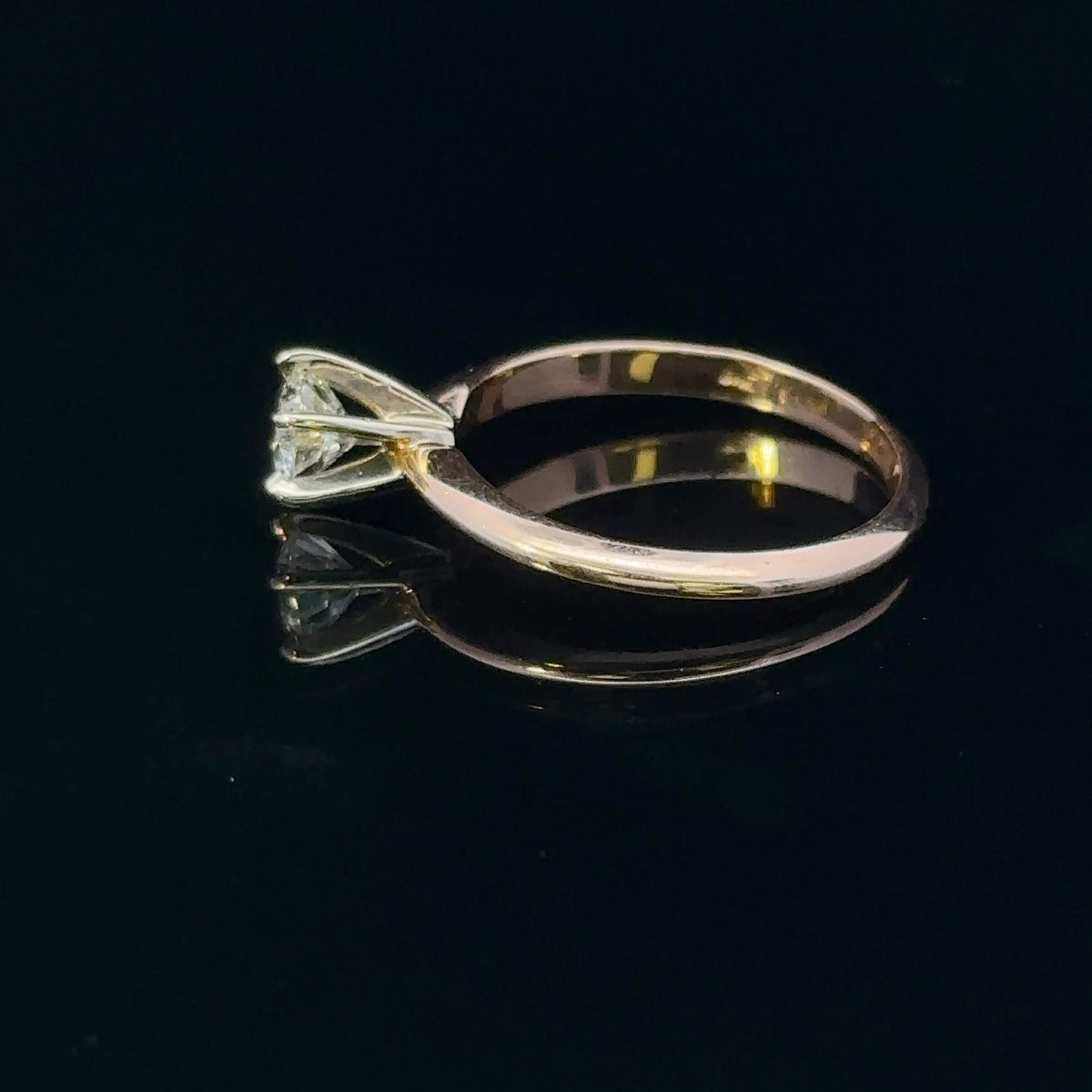 Bella 14k Two-Tone .50ct Diamond Solitaire Engagement Ring