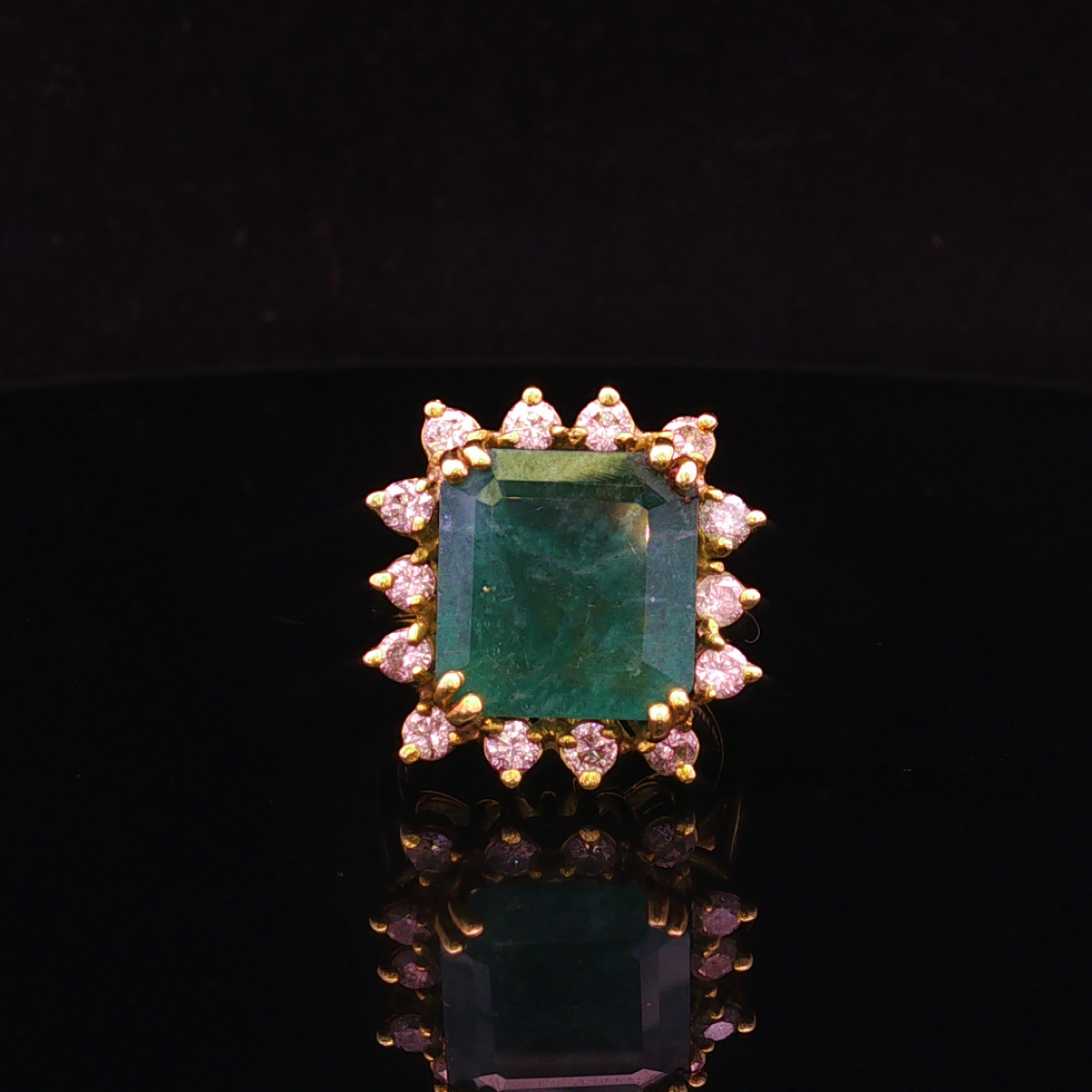 Quinnlyn 14K Yellow Gold Emerald & Diamond Ring