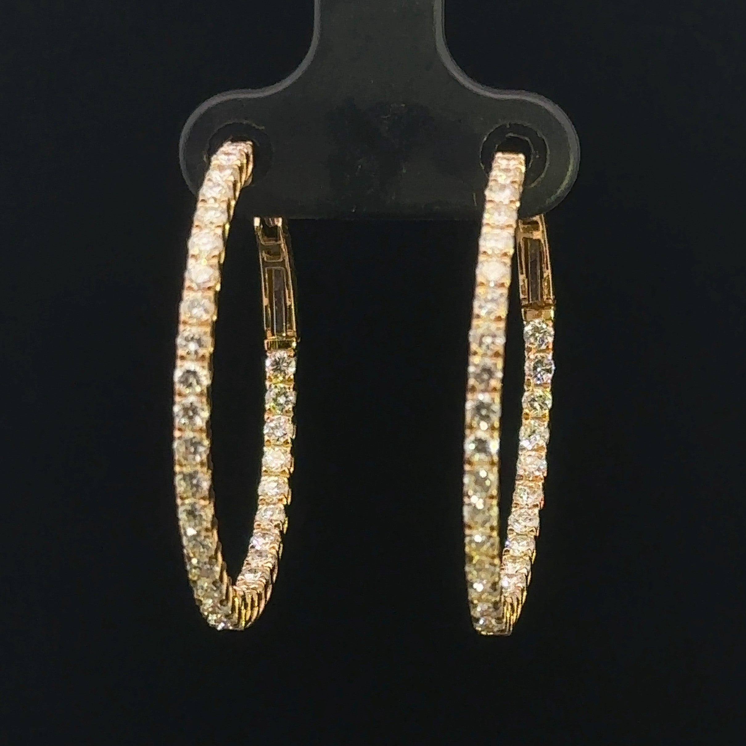 Alondra 18K Yellow Gold 1.90 CTW Inside-Out Diamond Hoop Earrings