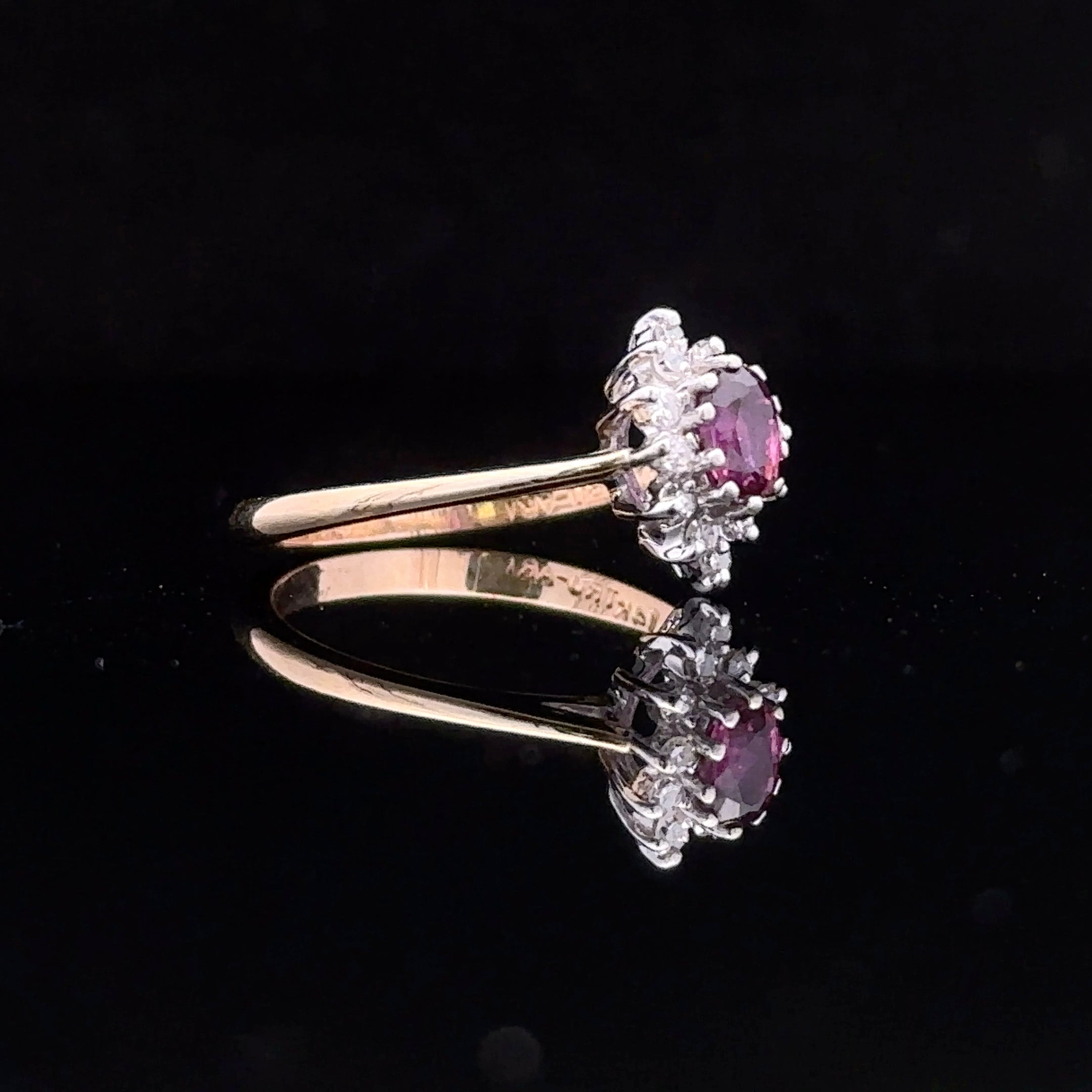 Mila Yellow 14K Halo Ring with Garnet and Diamonds