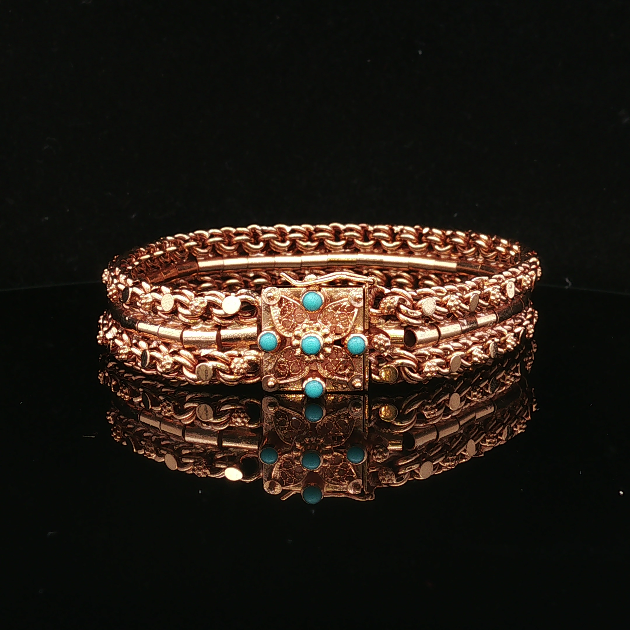 Lenalyn Vintage Portuguese Turquoise Link Bracelet