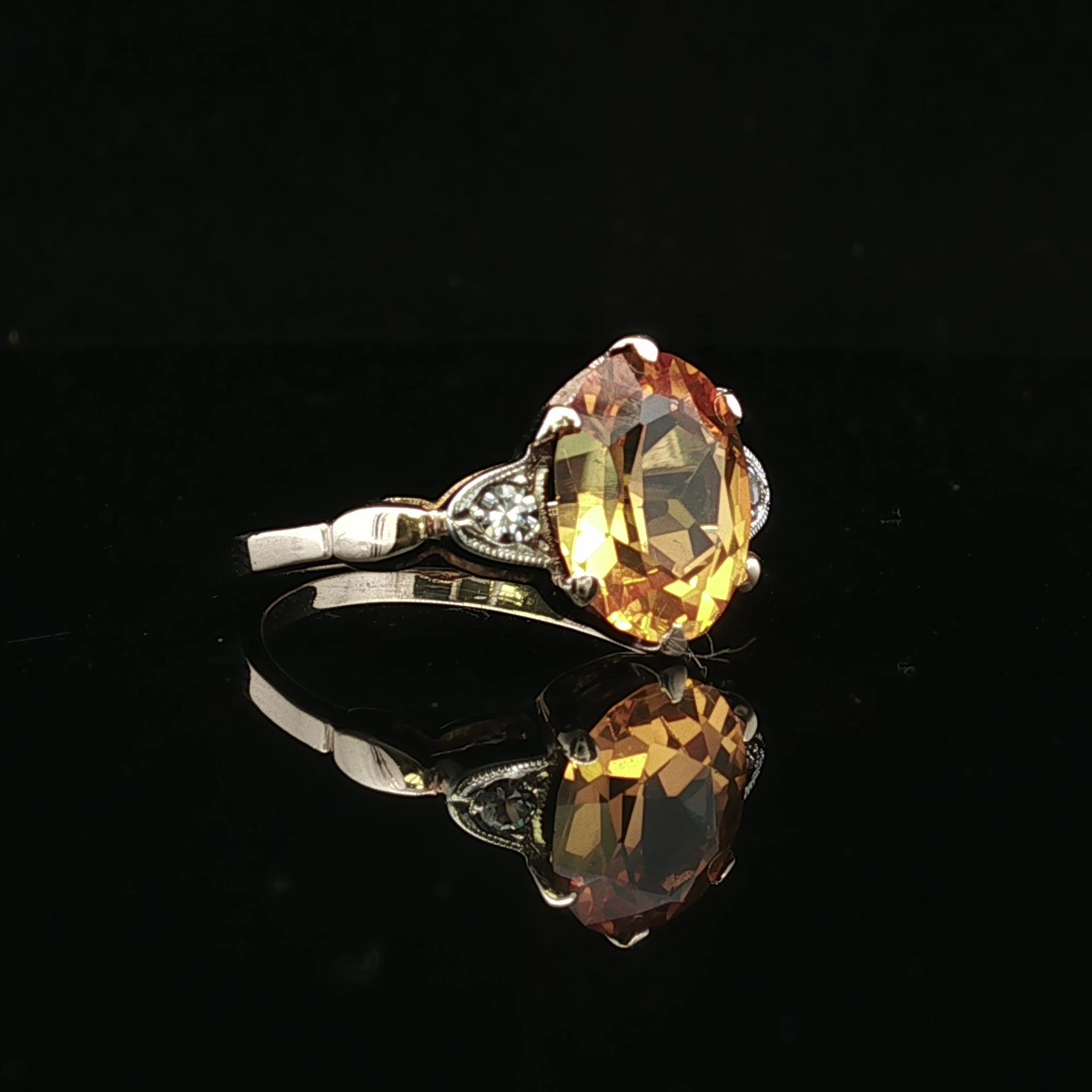 Agatha Citrine & Diamond Ring – 10K Two-Tone