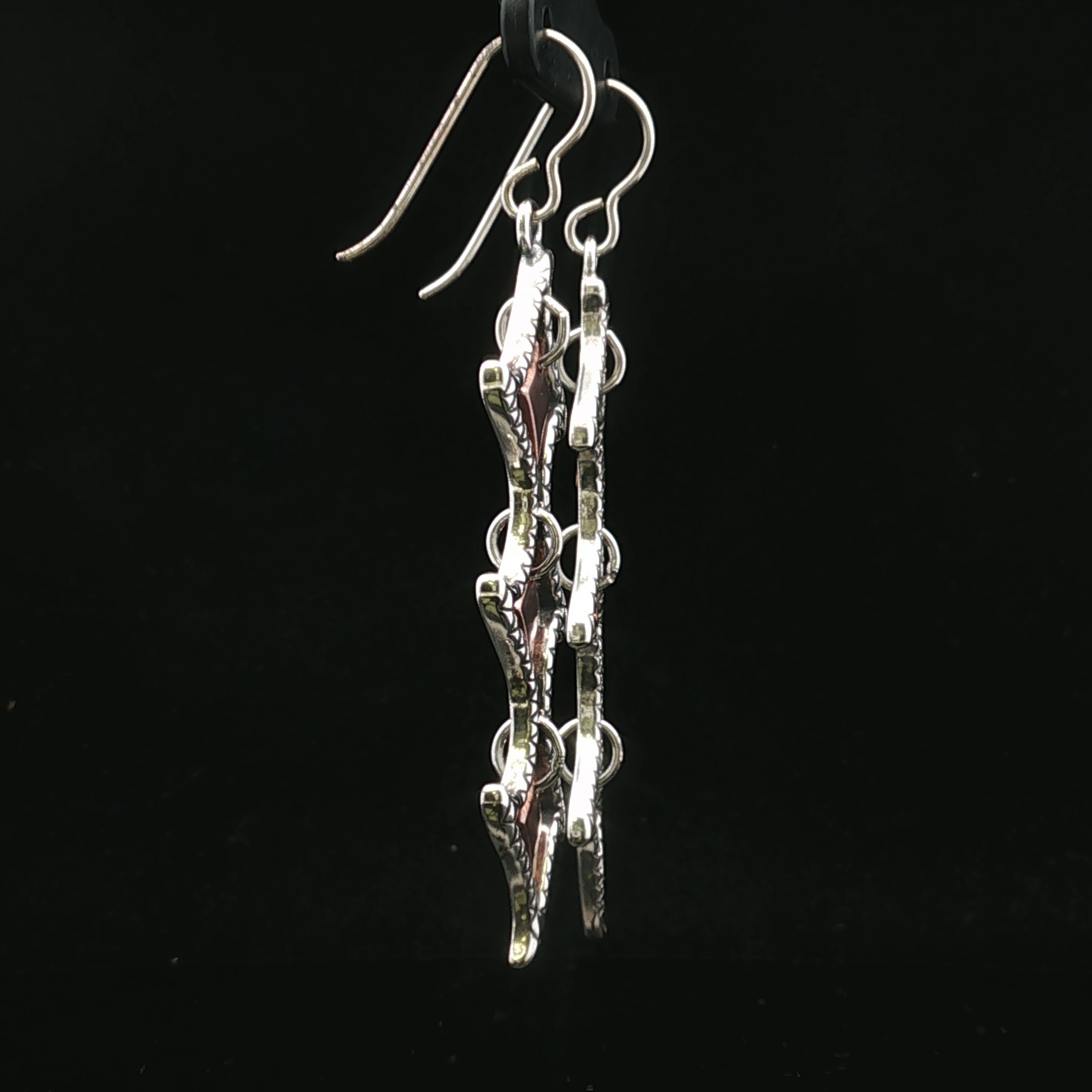 Agnesine Two-Tone Textured Drop Earrings