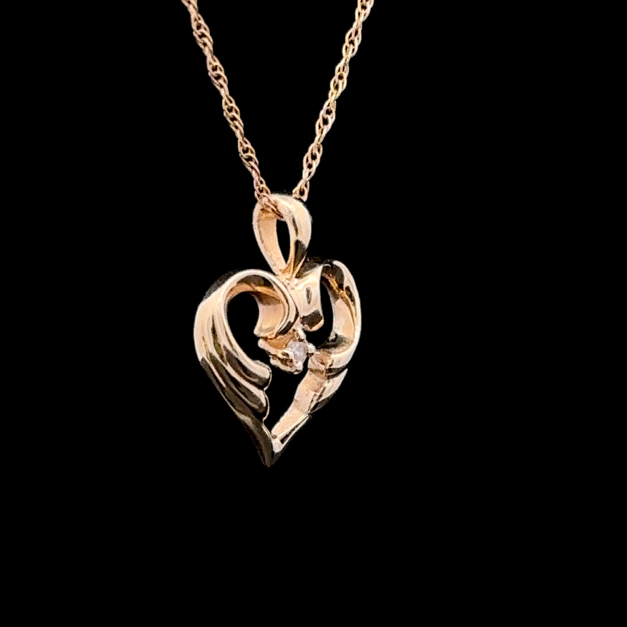 Rebecca 14K Yellow Gold Heart Necklace with Diamond