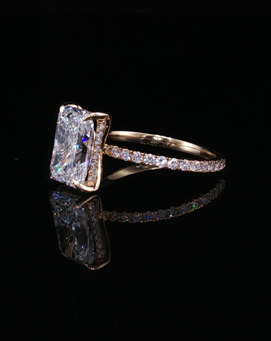 Cleo 14KY 3.5CTW Radiant Lab-Grown Diamond Engagement Ring