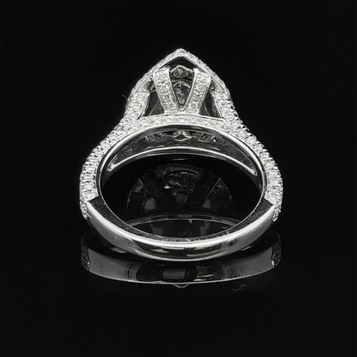 Selah 14k White Gold Pear Diamond Double Halo Ring