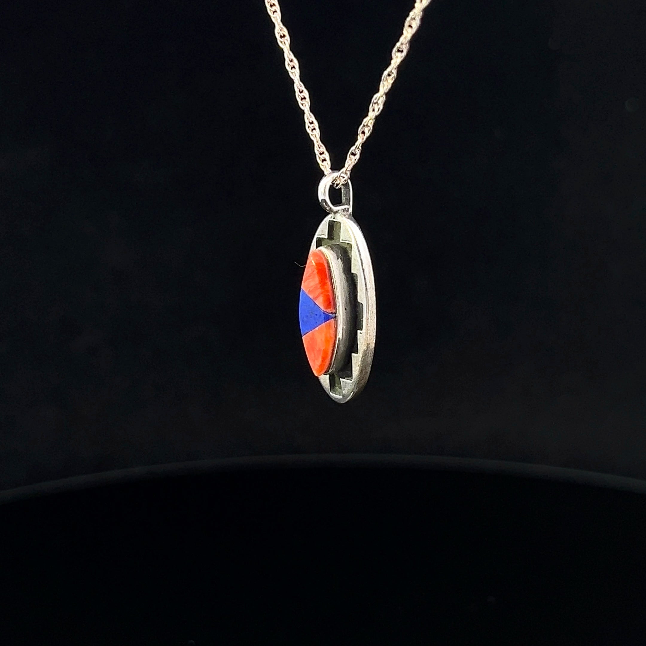 Nelly S/S Inlay Lapis & Coral Necklace