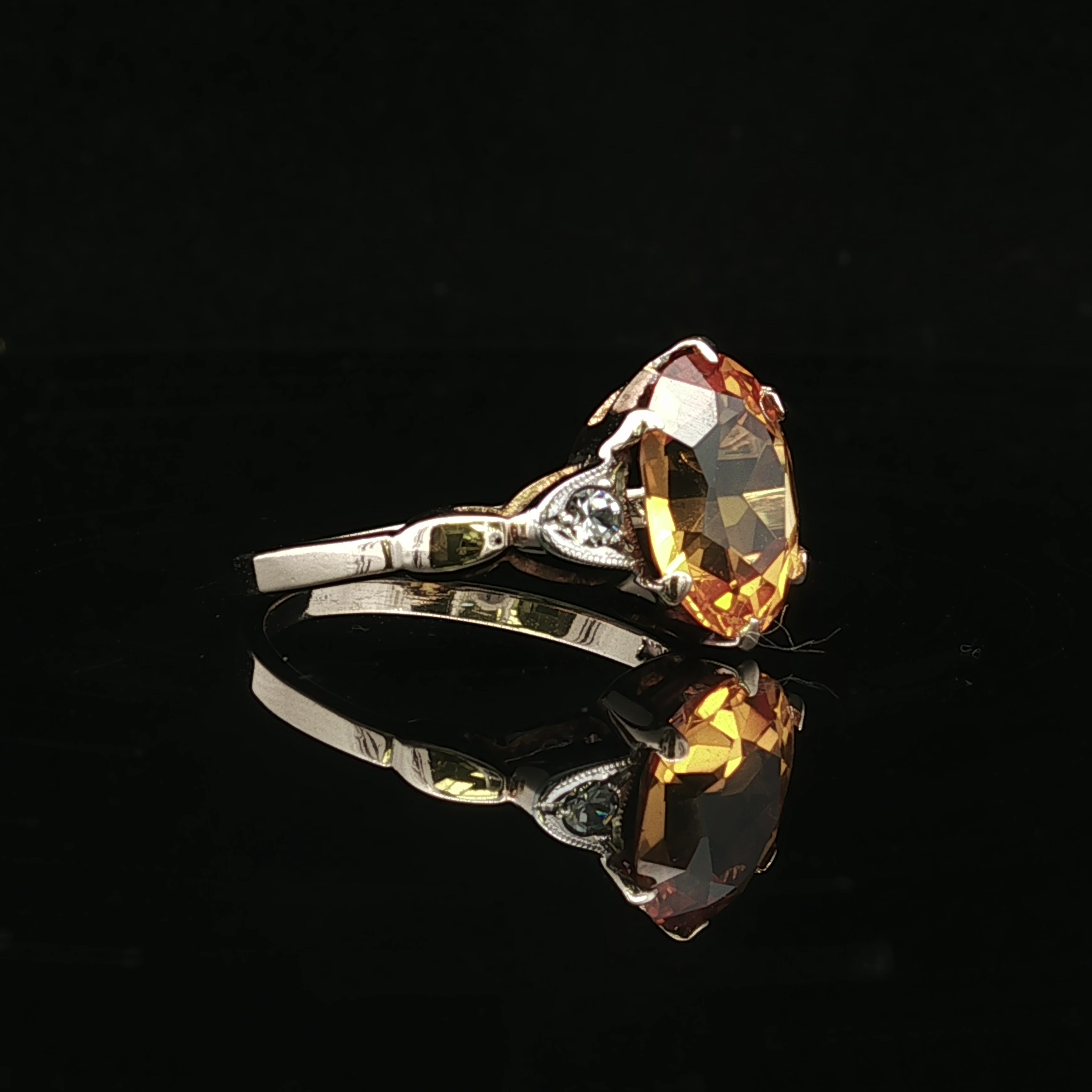 Agatha Citrine & Diamond Ring – 10K Two-Tone
