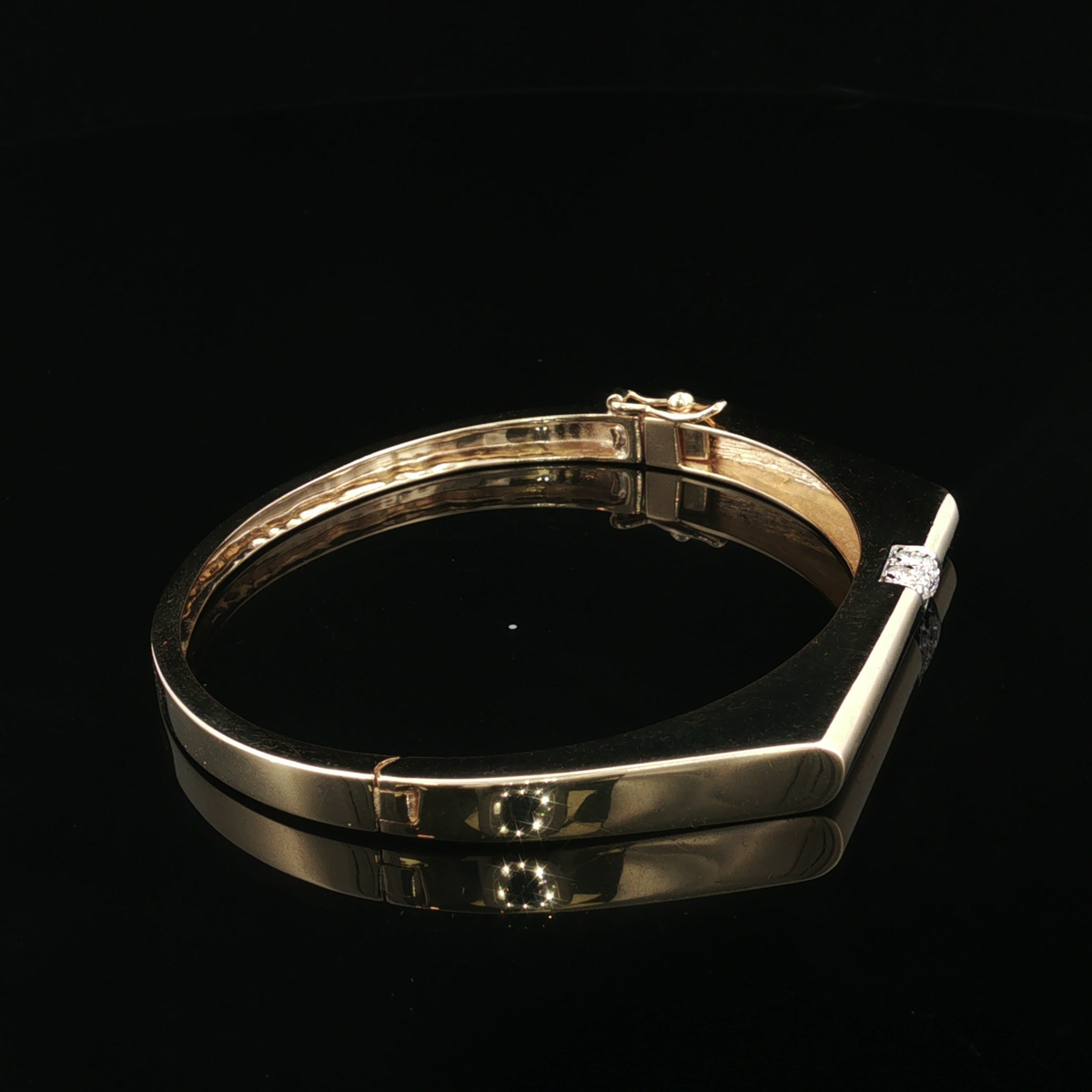 Talialyn 14K Two Tone Diamond Bangle Bracelet