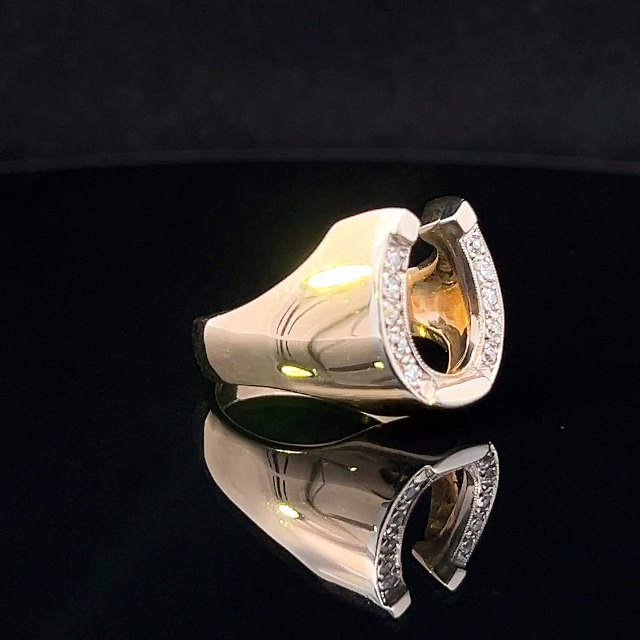 Harry 14K Yellow Gold Diamond Horseshoe Ring
