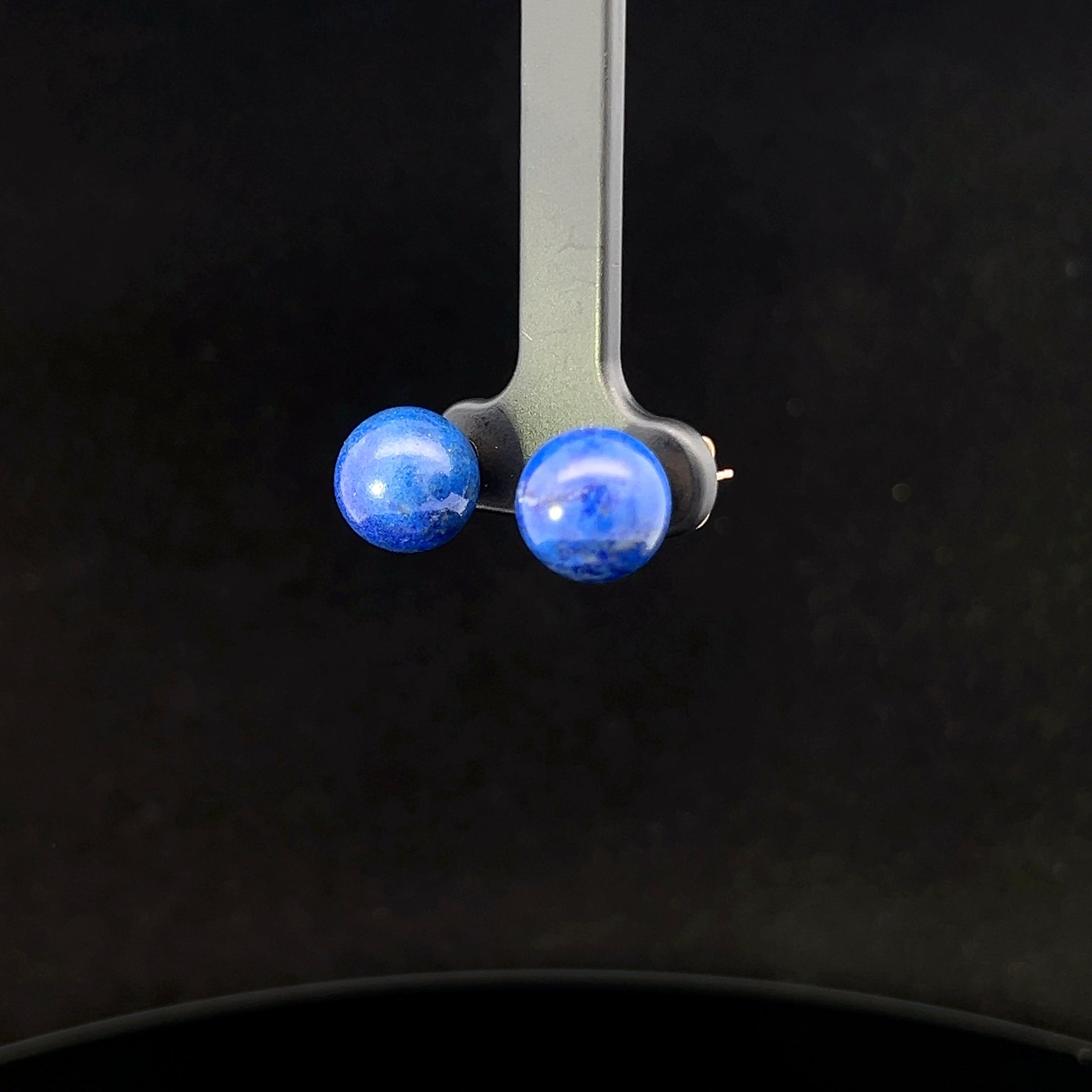 River 14K Yellow Gold Lapis Lazuli Stud Earrings