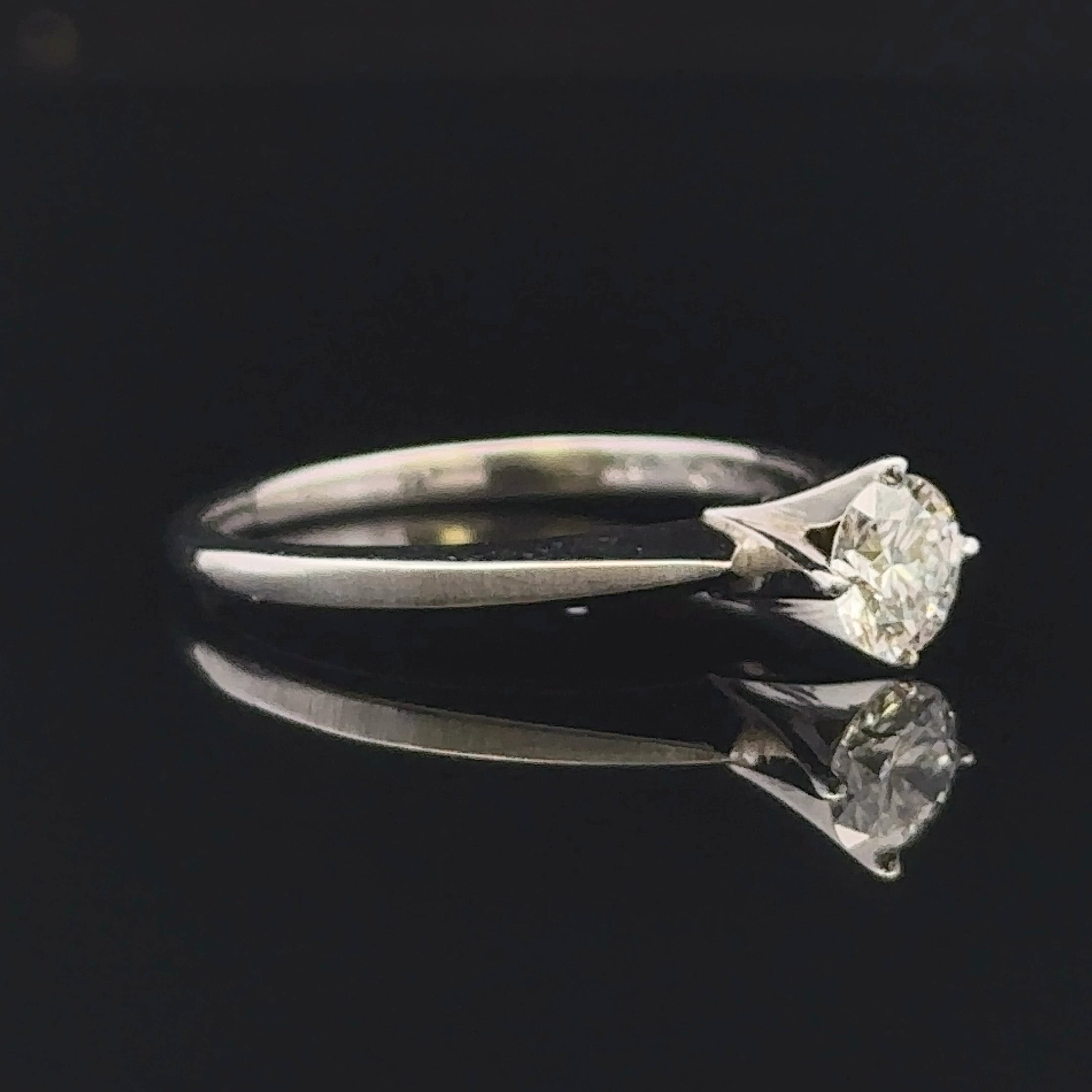 Destiny 18KW .42CT Round Kite Set Diamond Engagement Ring