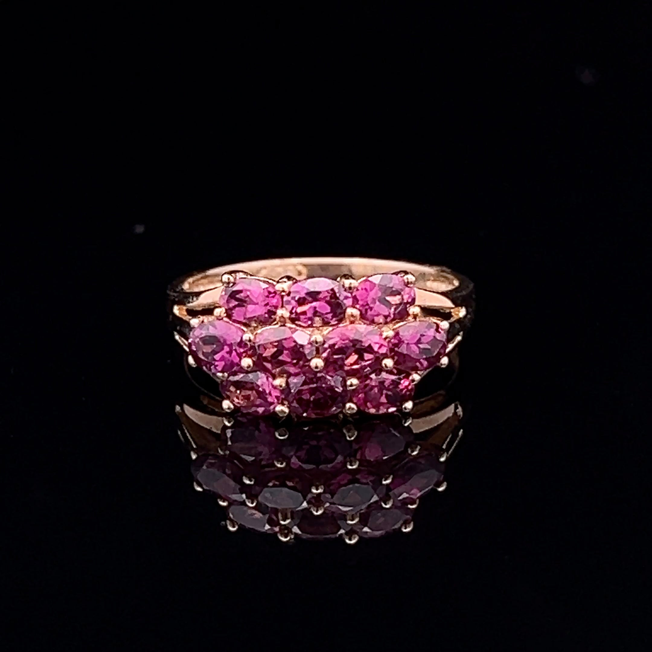 Maia 14KY Multi Oval Rhodolite Garnet Ring