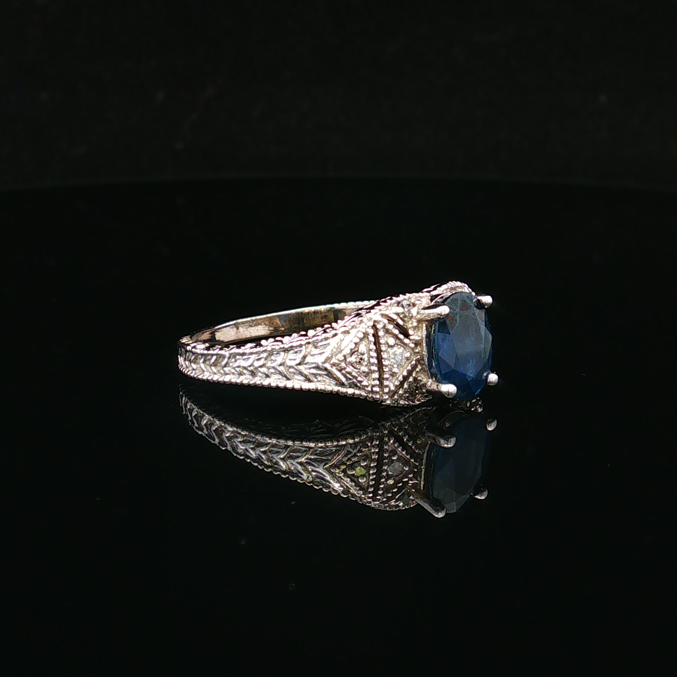 Blythea 14KW 1.50 CT Oval Sapphire & Diamond Ring