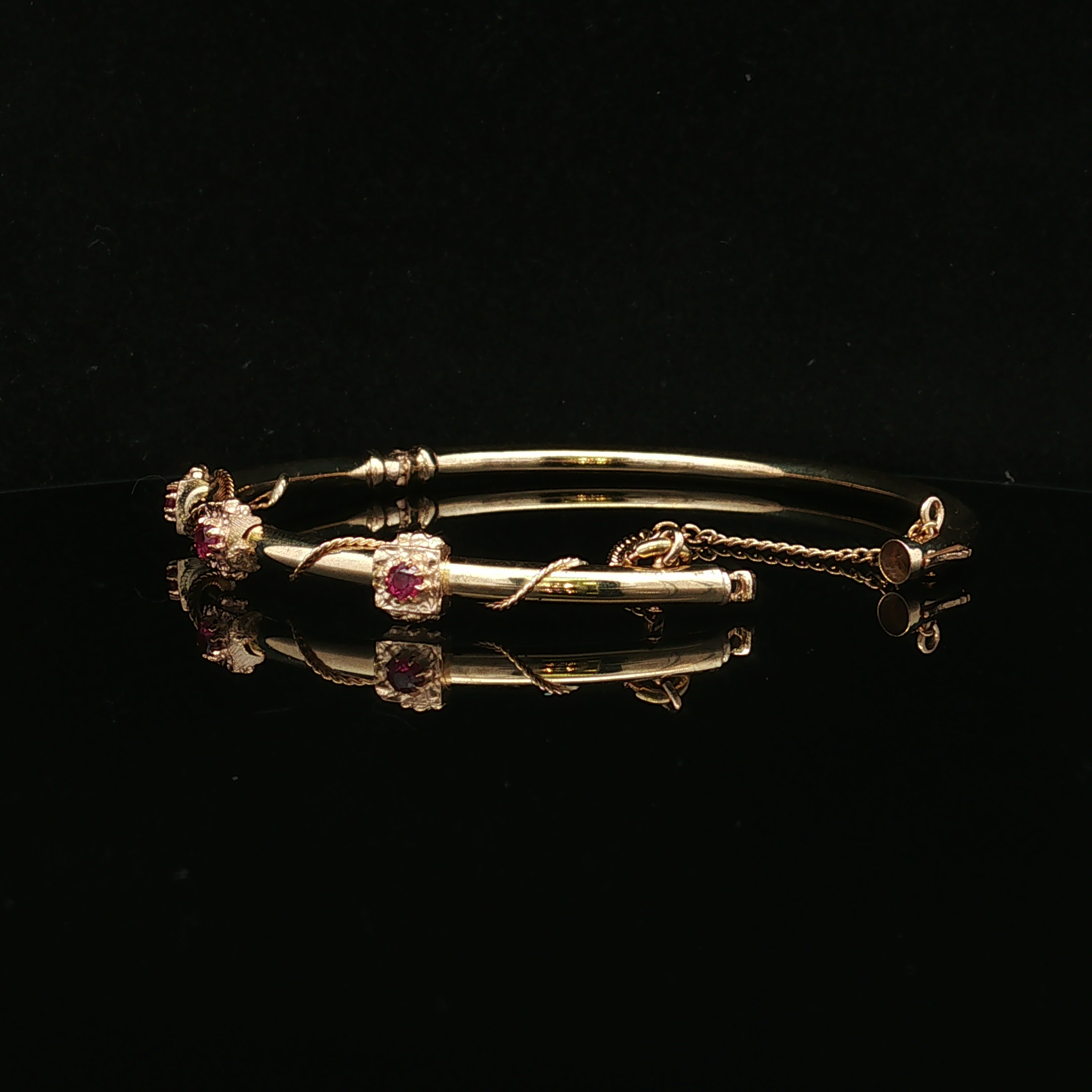 Lyralyn 14K Yellow Gold Ruby Bangle Bracelet
