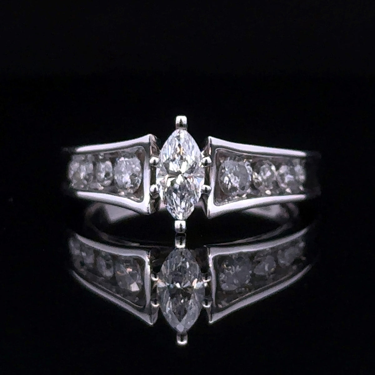 Adeline 14k White Gold Marquise Diamond Engagement Ring