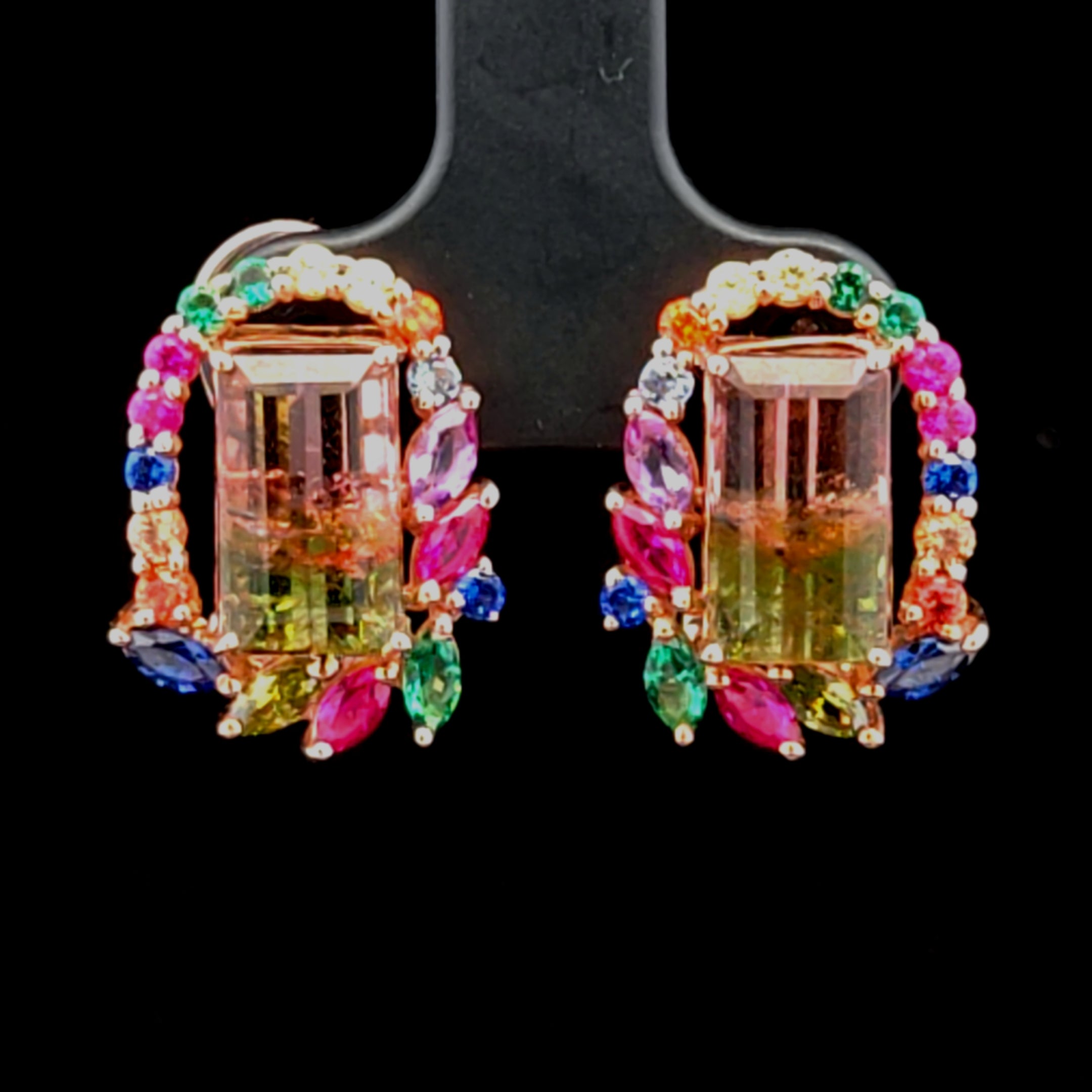 Paris Rose Gold Gemstone Earrings