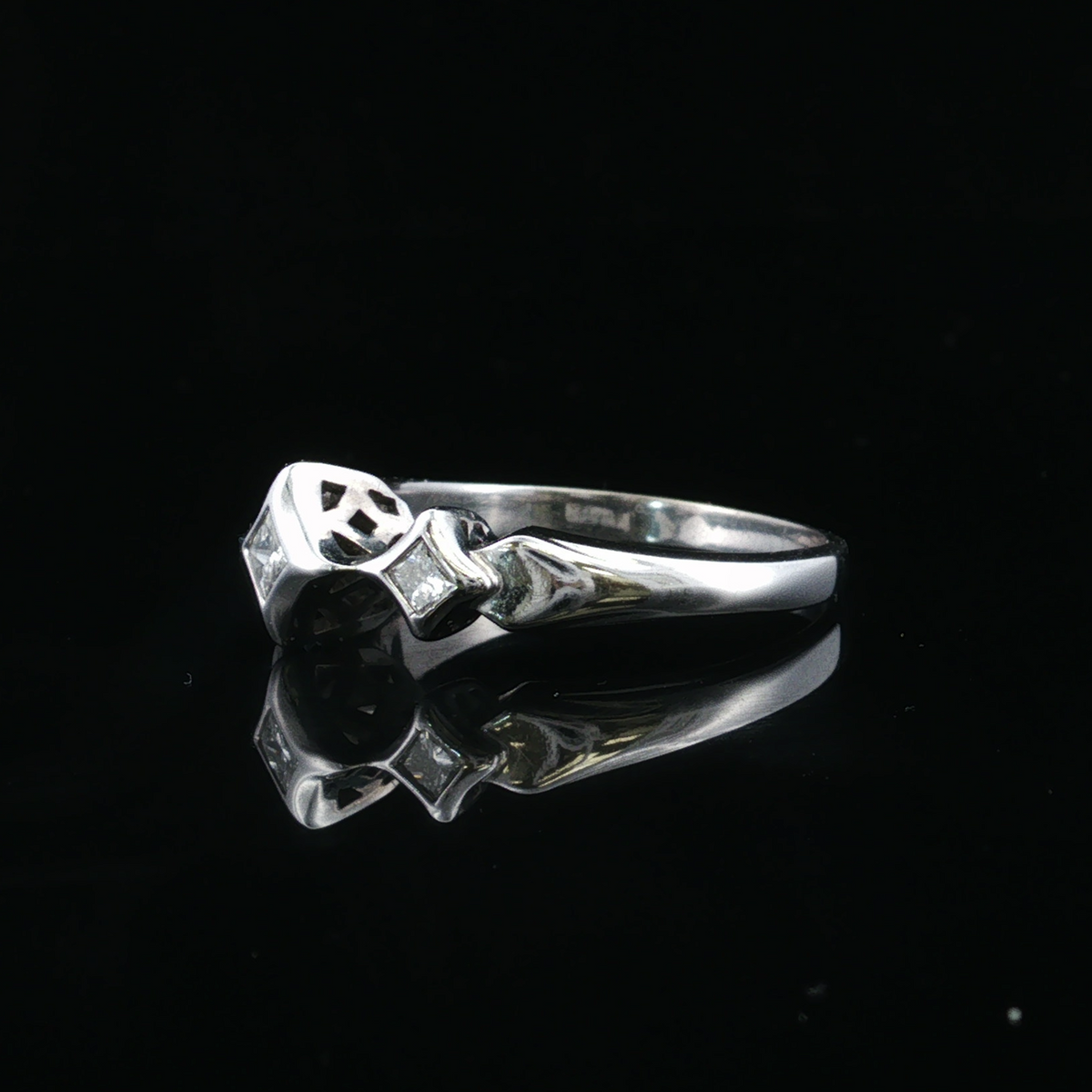 Marissa 14k White Gold Three-Stone Princess Cut Diamond Ring