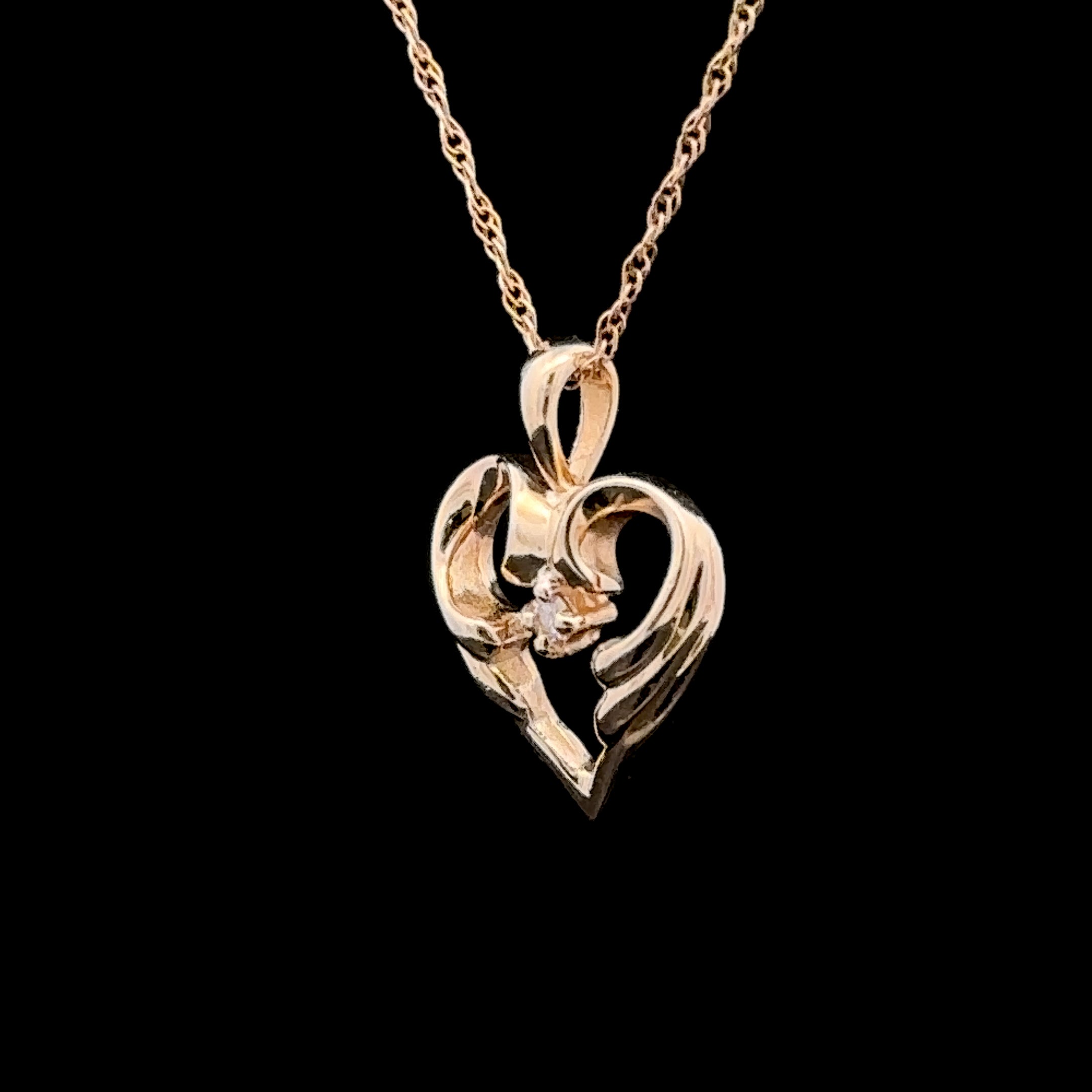 Rebecca 14K Yellow Gold Heart Necklace with Diamond