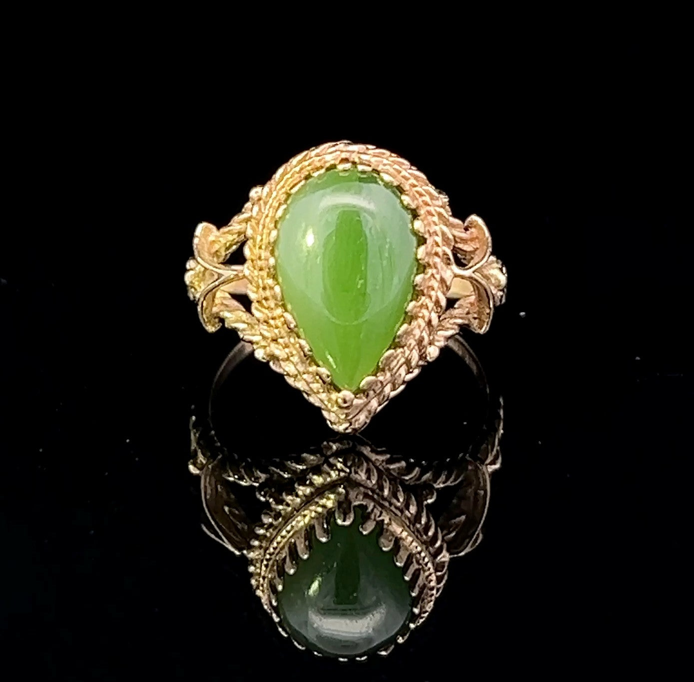 Esme 10K Yellow Gold Jade Ring