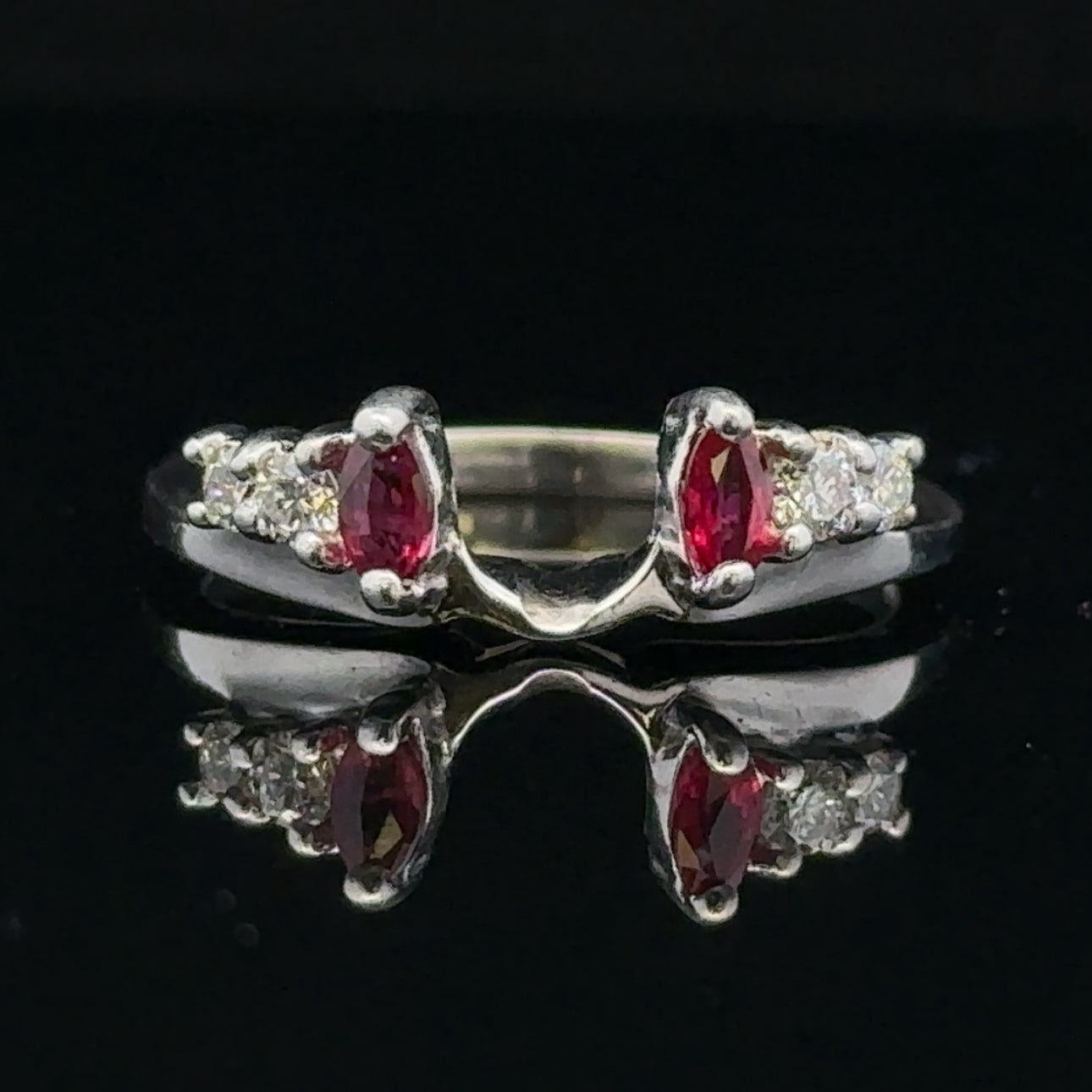Vivian 14K White Gold Ruby and Diamond Wrap Ring