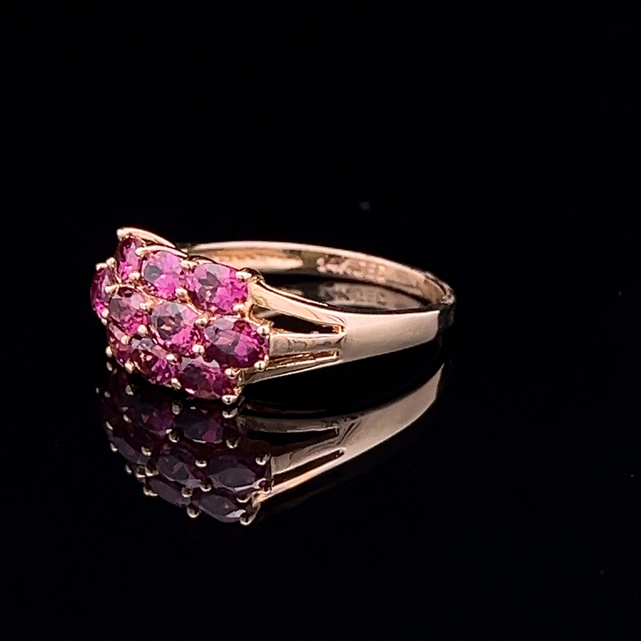Maia 14KY Multi Oval Rhodolite Garnet Ring