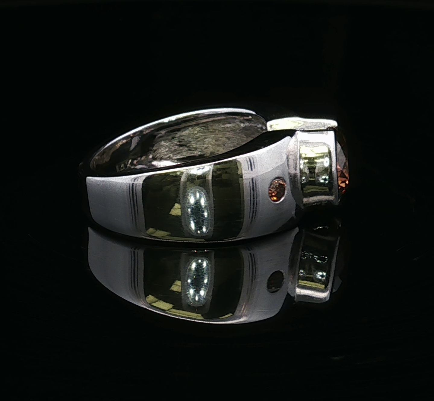 Bethany Cognac Diamond Ring in 14K White Gold by Kathryn