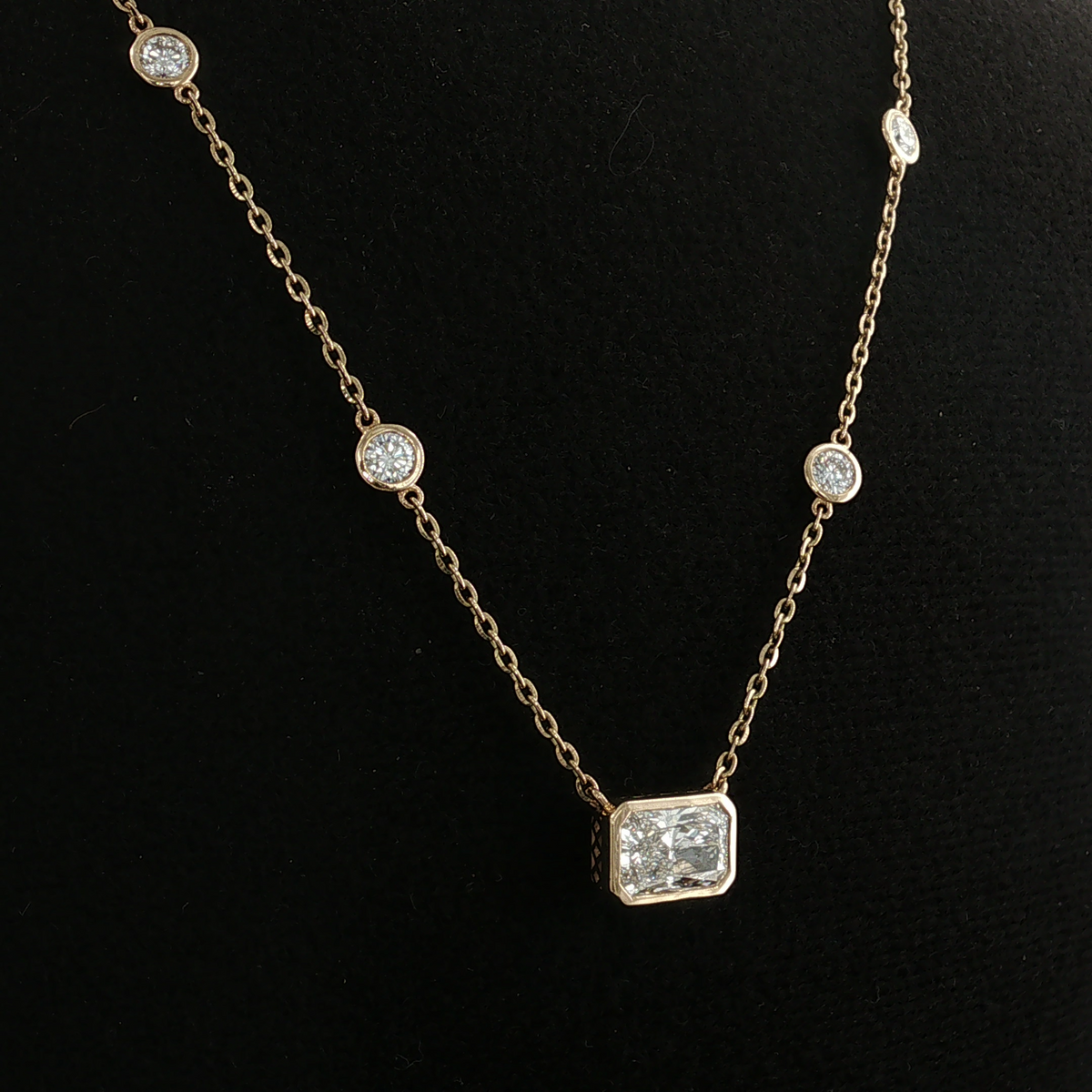 Alice 14k Yellow Gold Lab-Grown Diamond Station Necklace