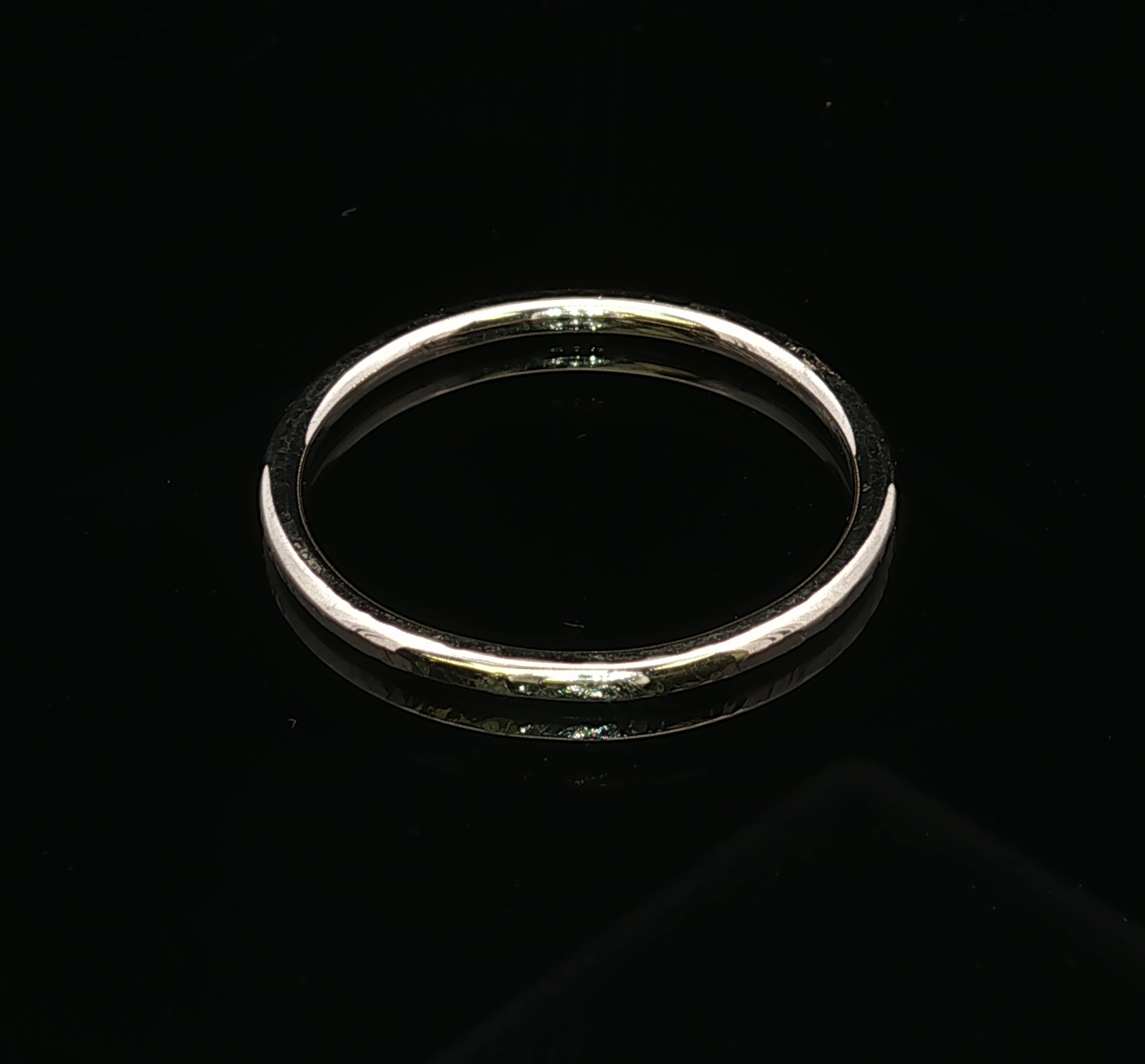 Nova Hammered Band in 14K White Gold by Kathryn