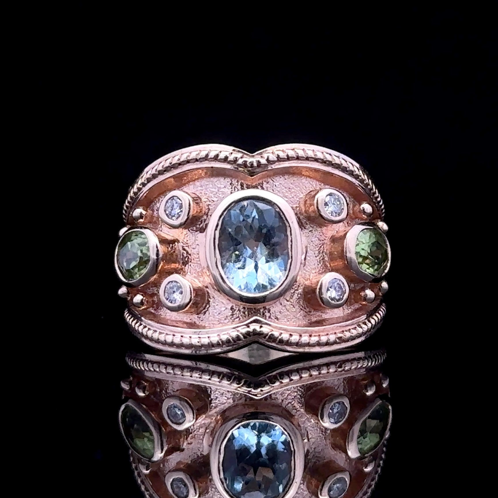 Avalon 14K Yellow Gold Fashion Ring with Aquamarine & Peridot