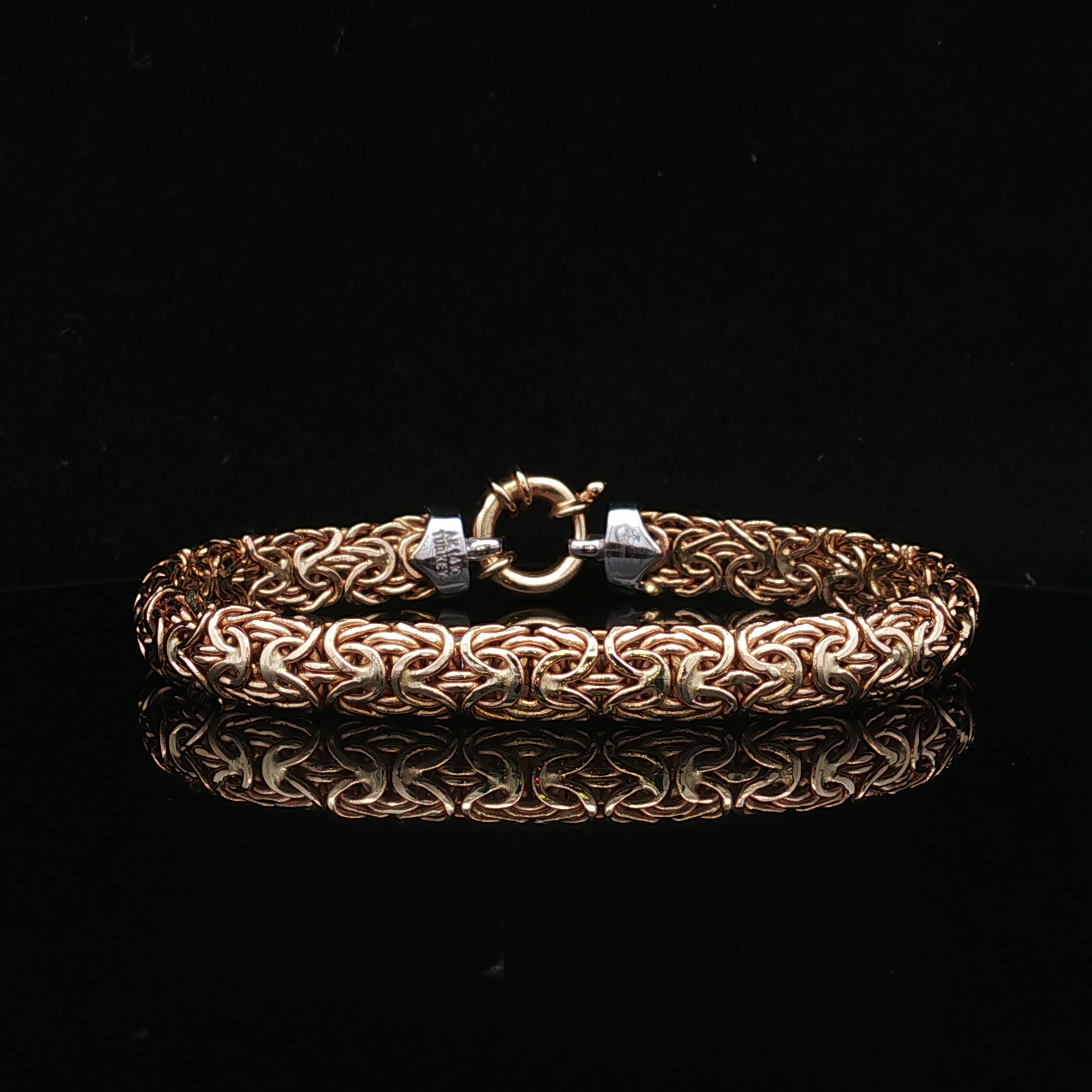 Freyalyn 14K Two Tone Byzantine Link Diamond Bracelet