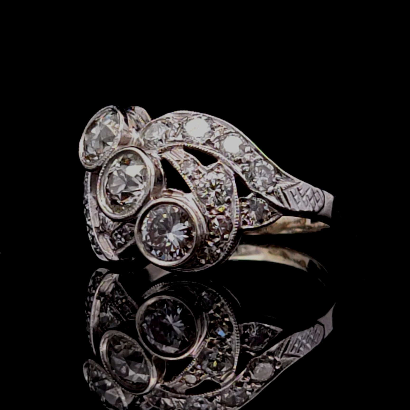 Myah Vintage White 10K Diamond Ring
