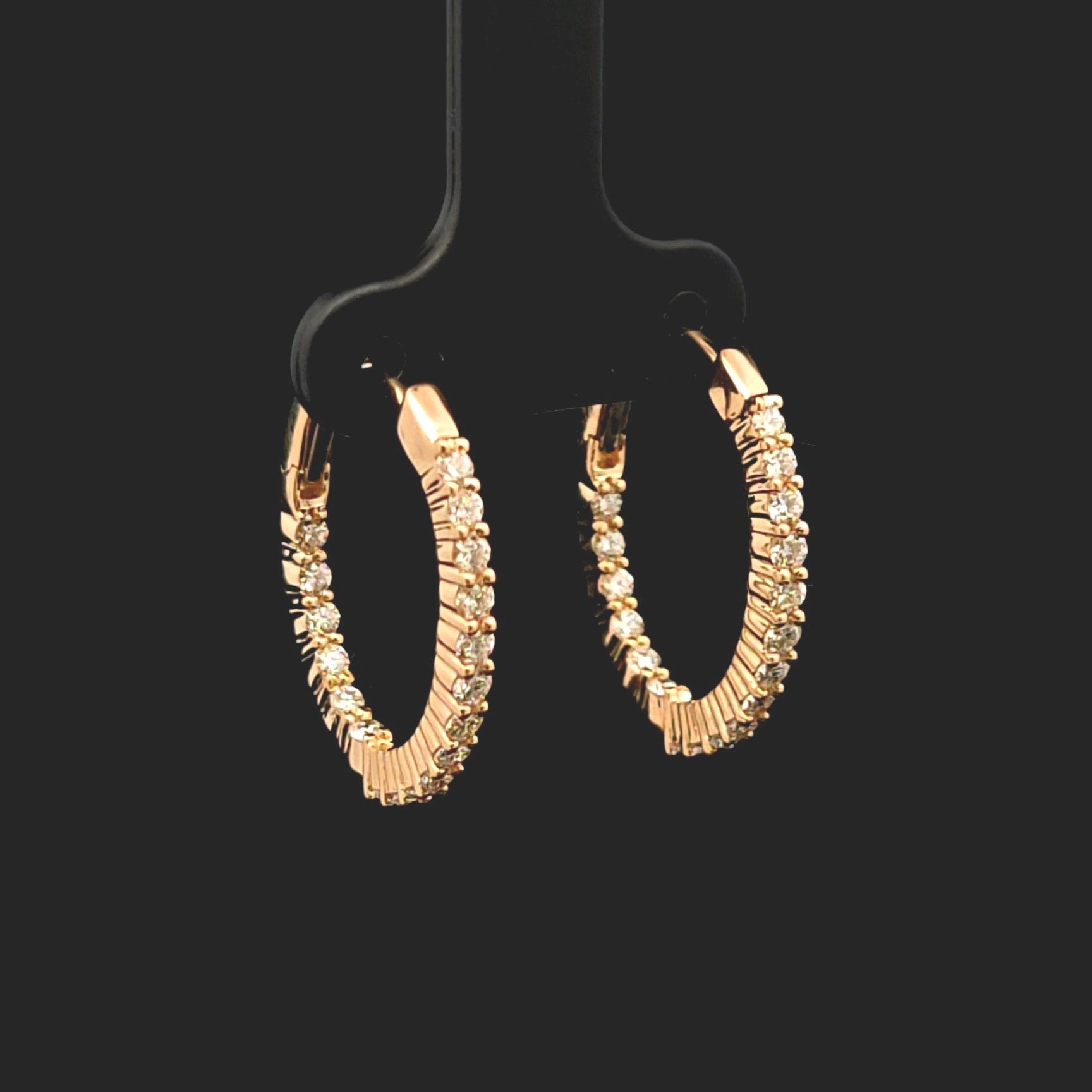 Emma 14K Yellow Gold Medium Hoops with 1.00ct Diamond