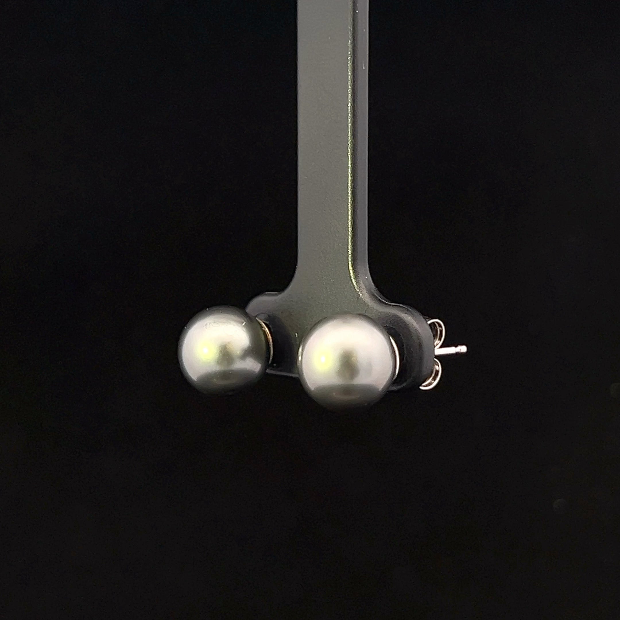 Paisleigh 14K White Gold 9mm Tahitian Pearl Stud Earrings