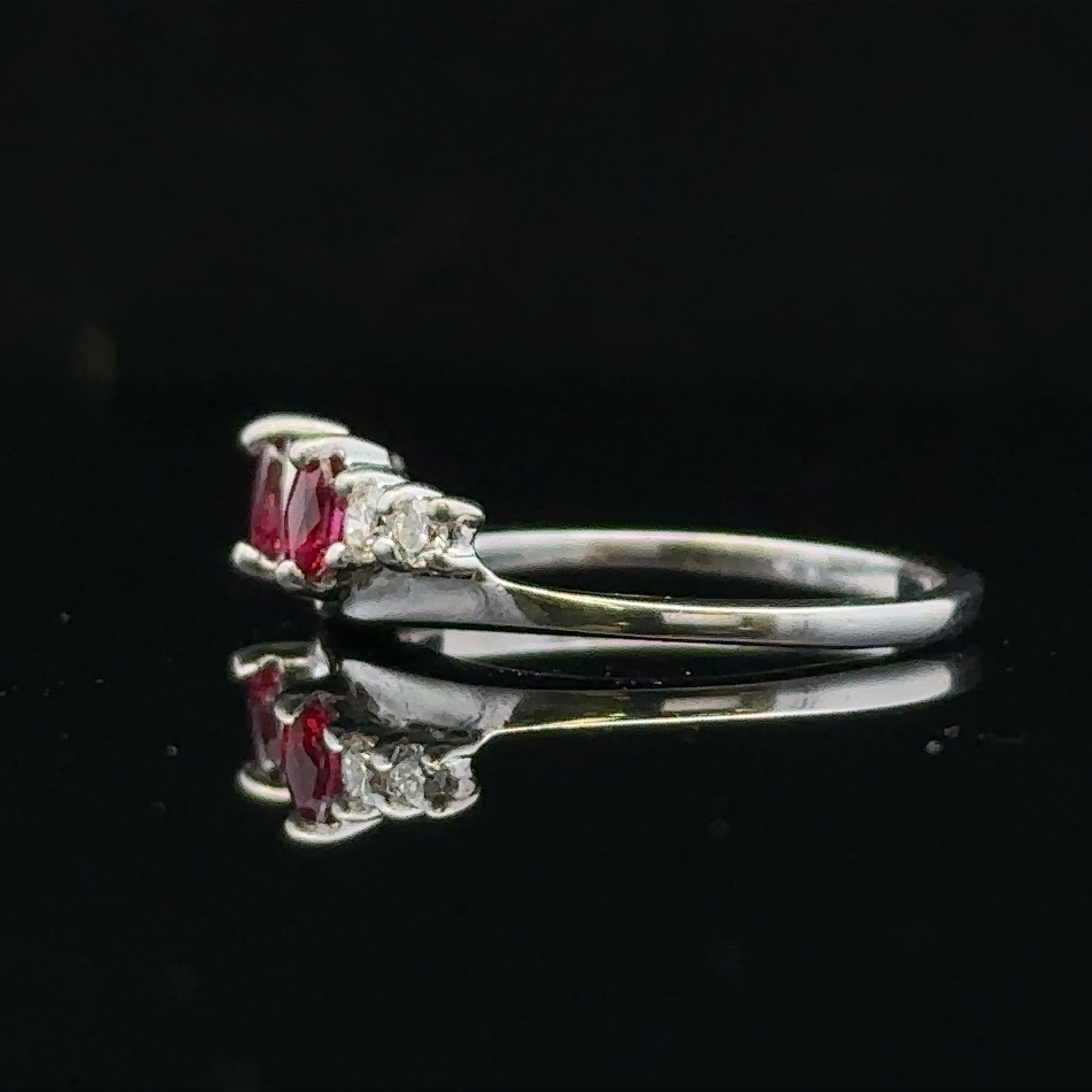 Vivian 14K White Gold Ruby and Diamond Wrap Ring