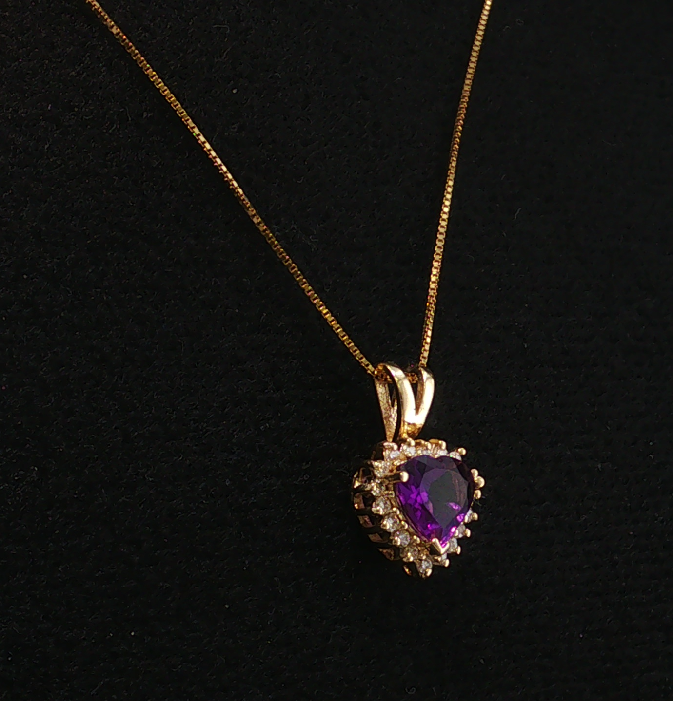Winona 14K Yellow Gold Amethyst Heart Necklace