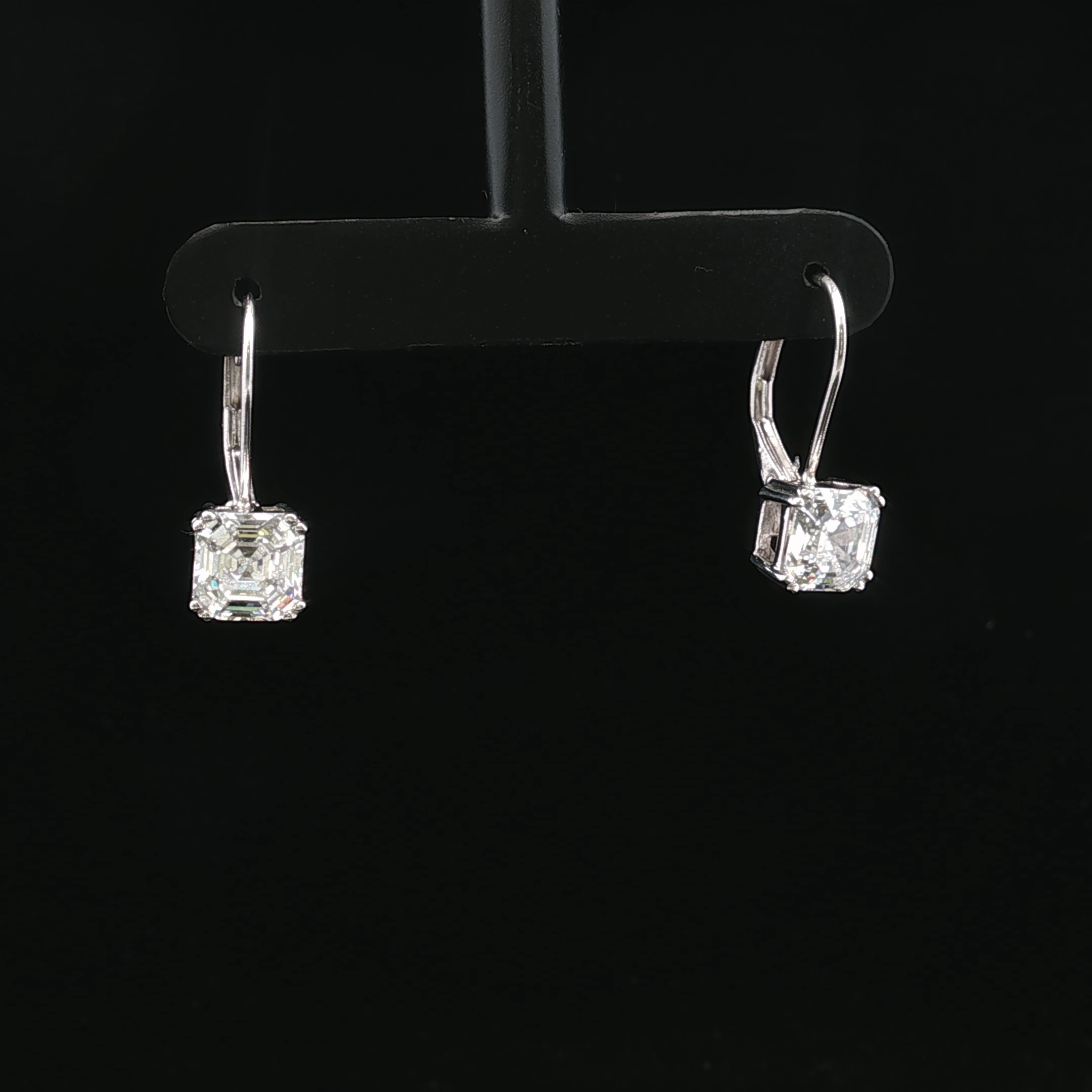 Elinora White Silver CZ Drop Earrings