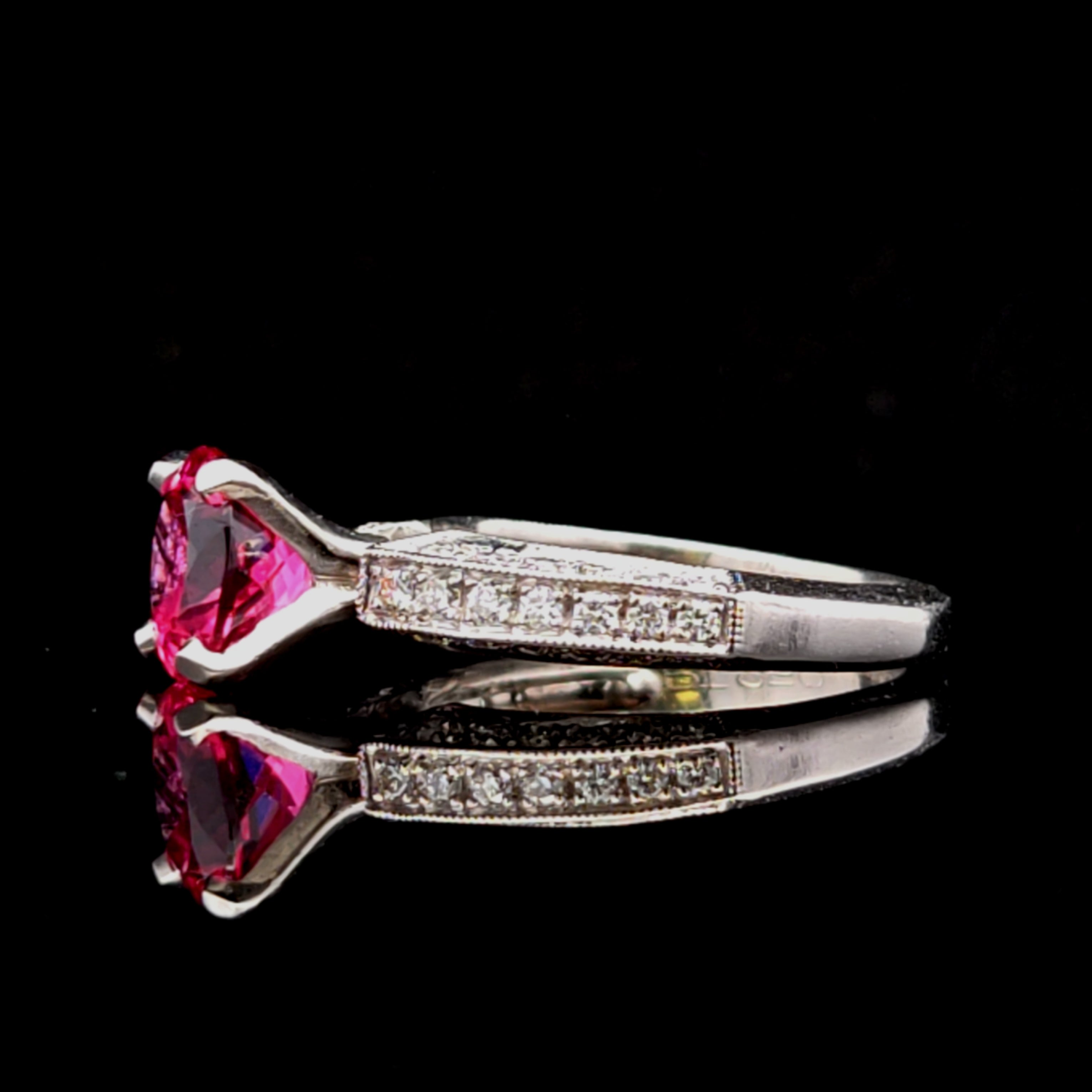 Arabella Platinum Ring with Pink Tourmaline and Diamonds