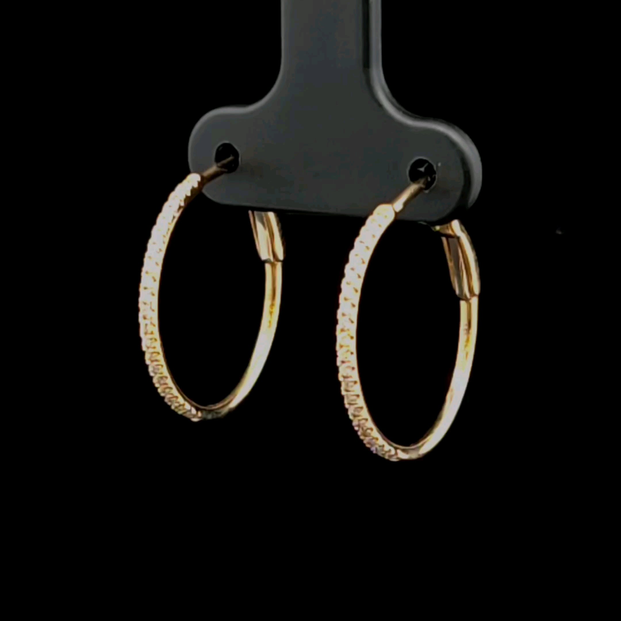 Teagan 14K Yellow Gold 0.15 CTW Diamond Hoops with Omega Backs