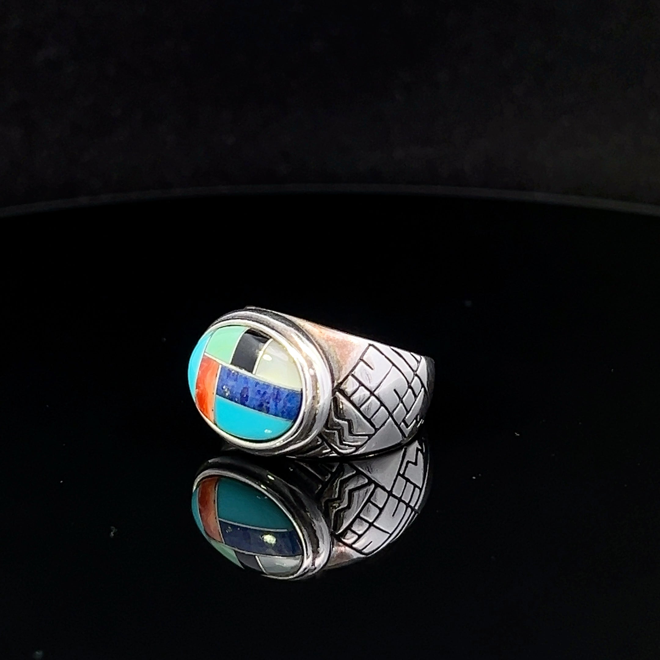 Nancy S/S Turquoise & Coral Southwest Ring