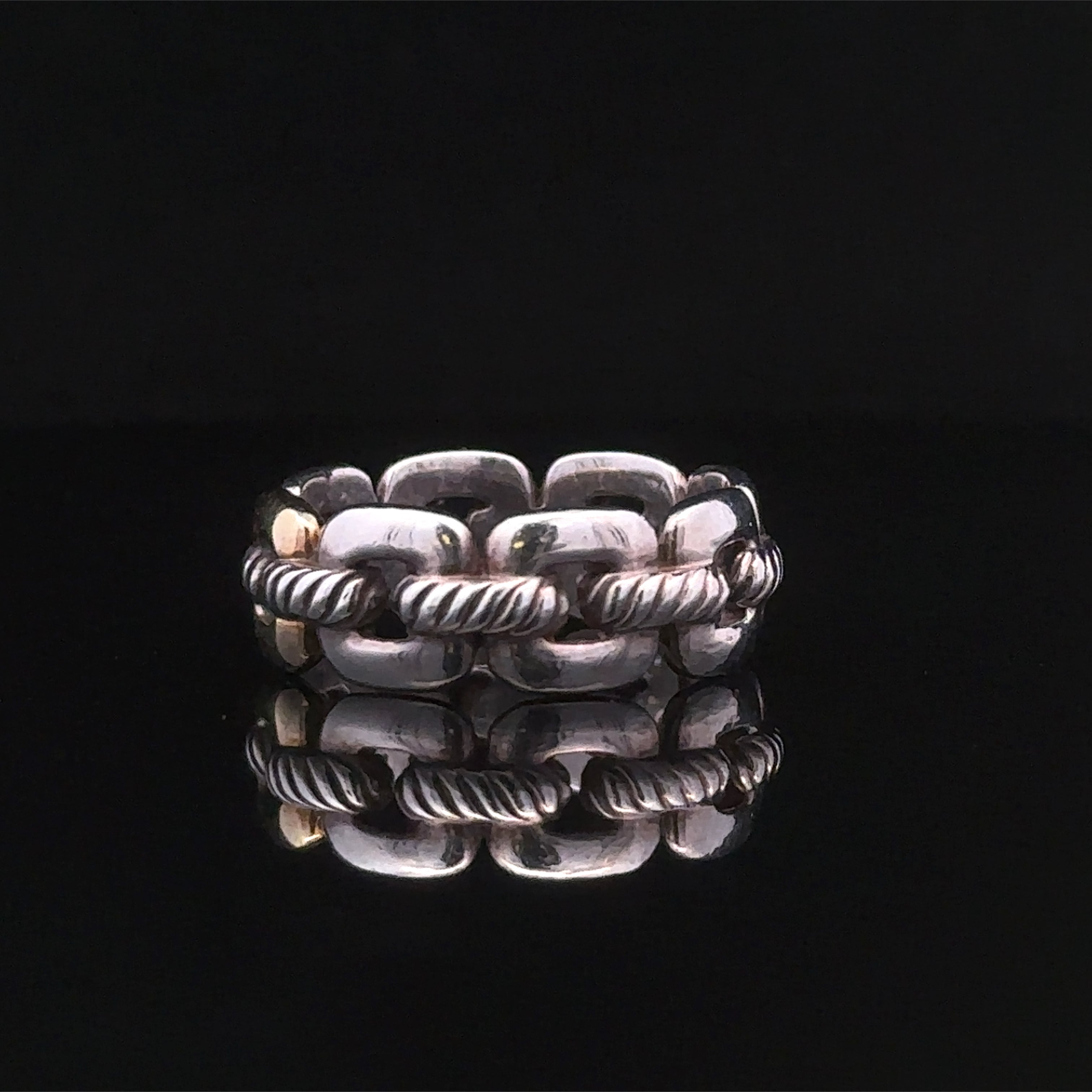 David Yurman Two-Tone Sterling Silver and 18K Antiqued Ring,