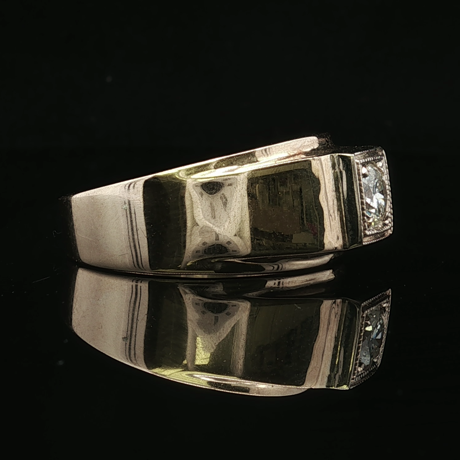 Preston Diamond Domed Ring in 14K Yellow Gold