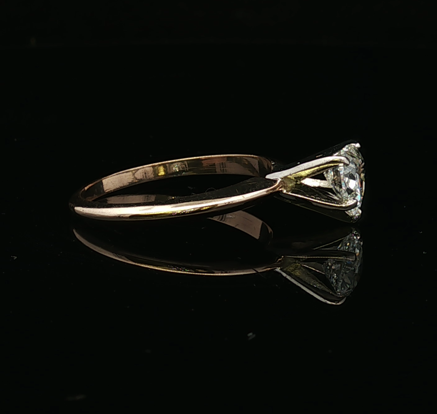 14K Yellow Gold 1ct Heart-Shaped Diamond Ring