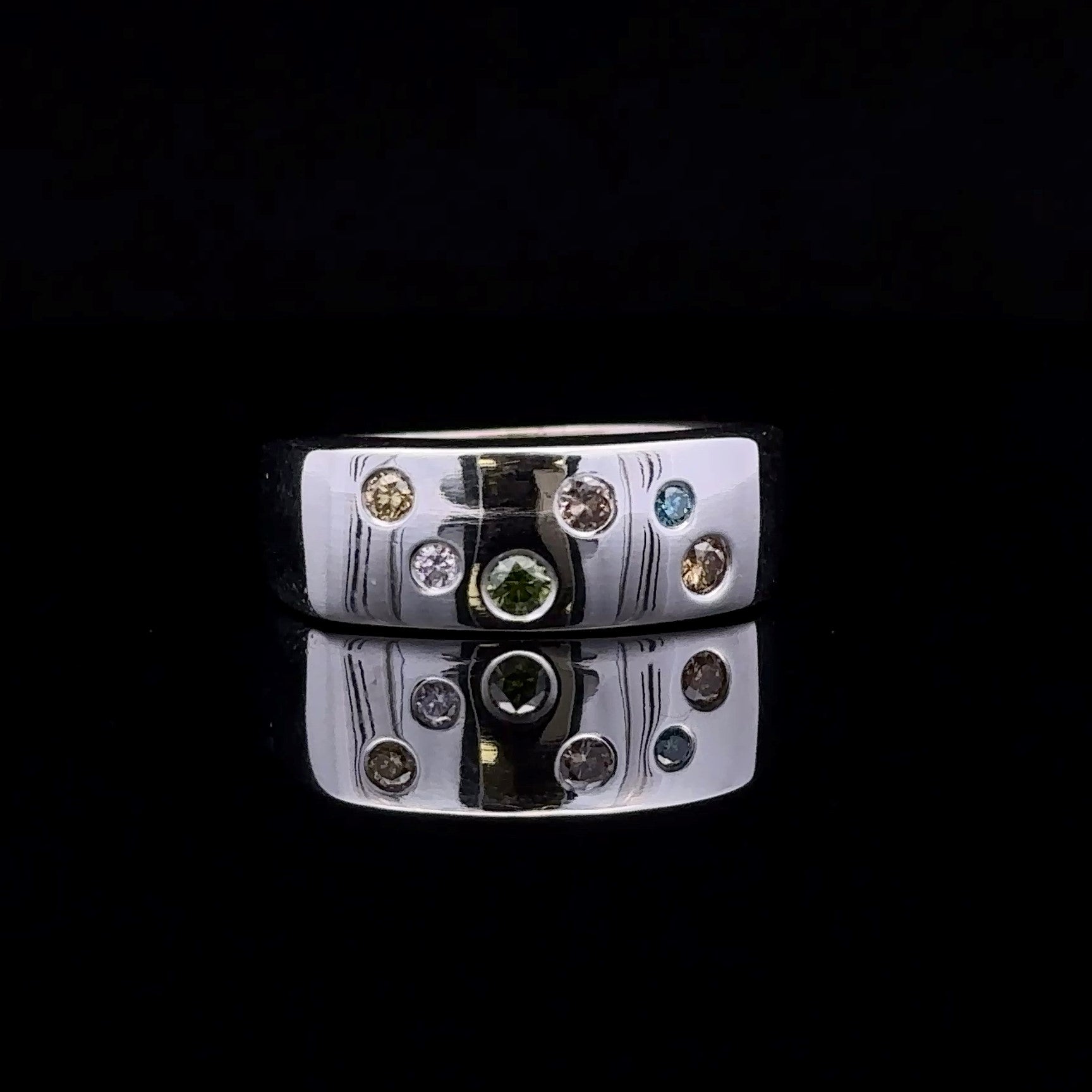 Jade Multi Color Diamond Ring