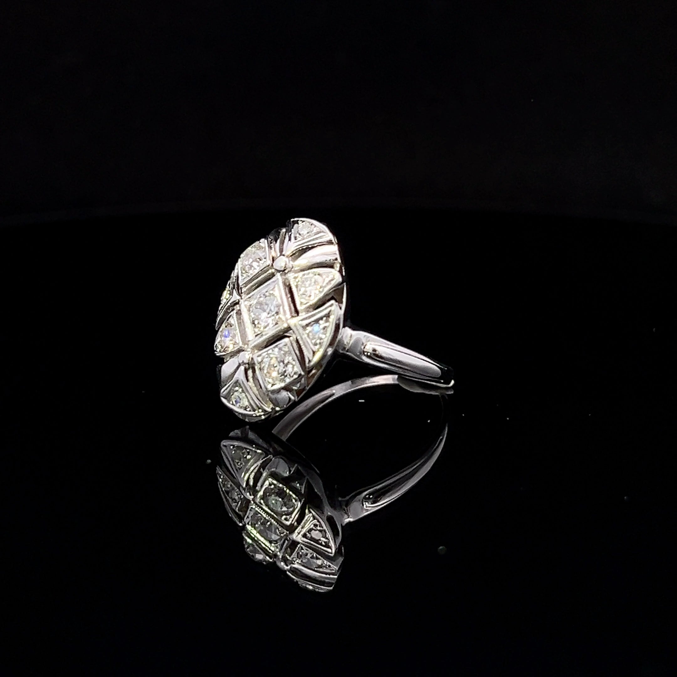 Hazel 14K White Gold .75 CTW Art Deco Diamond Ring