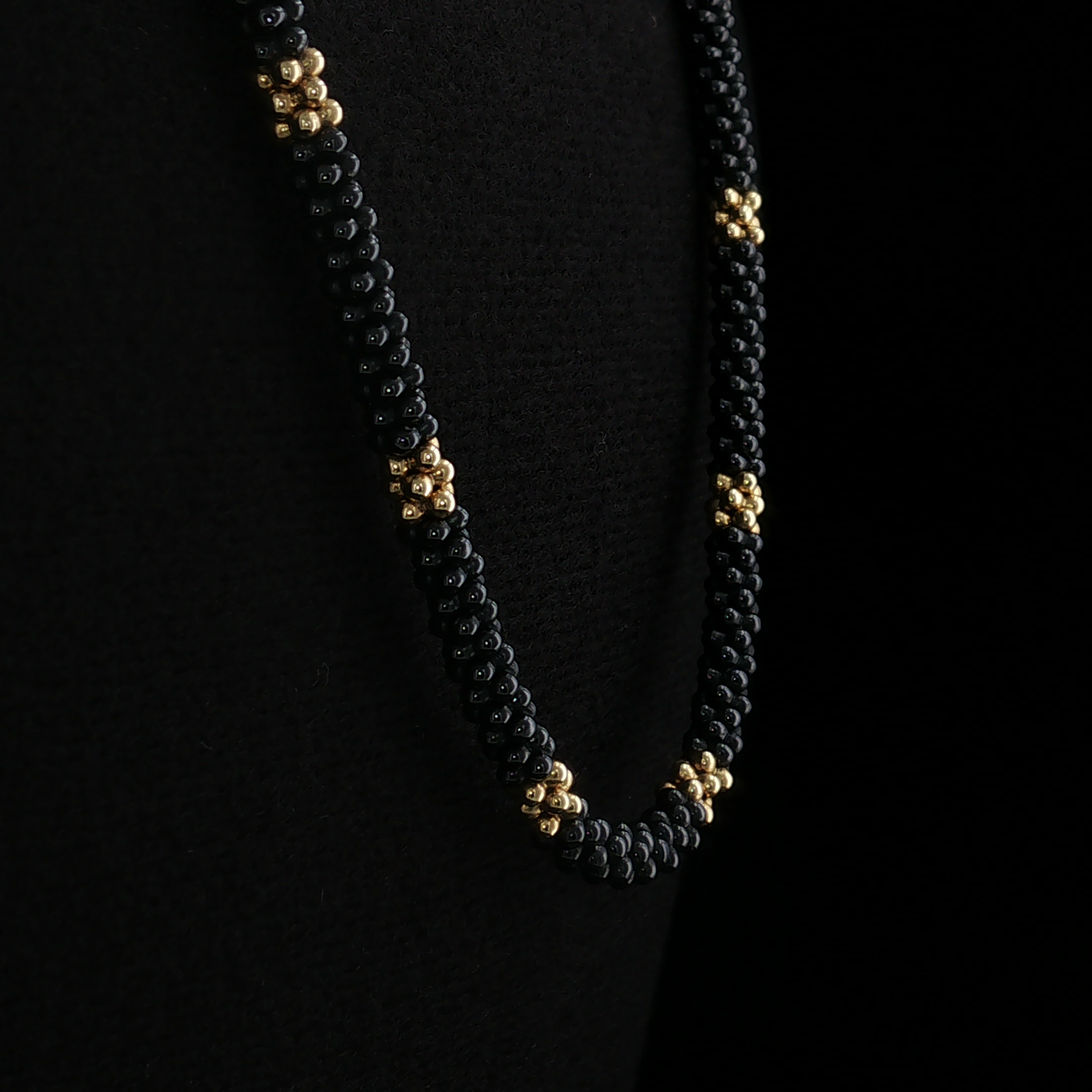 Bonita Lagos 18KY Gold & Black Ceramic Necklace